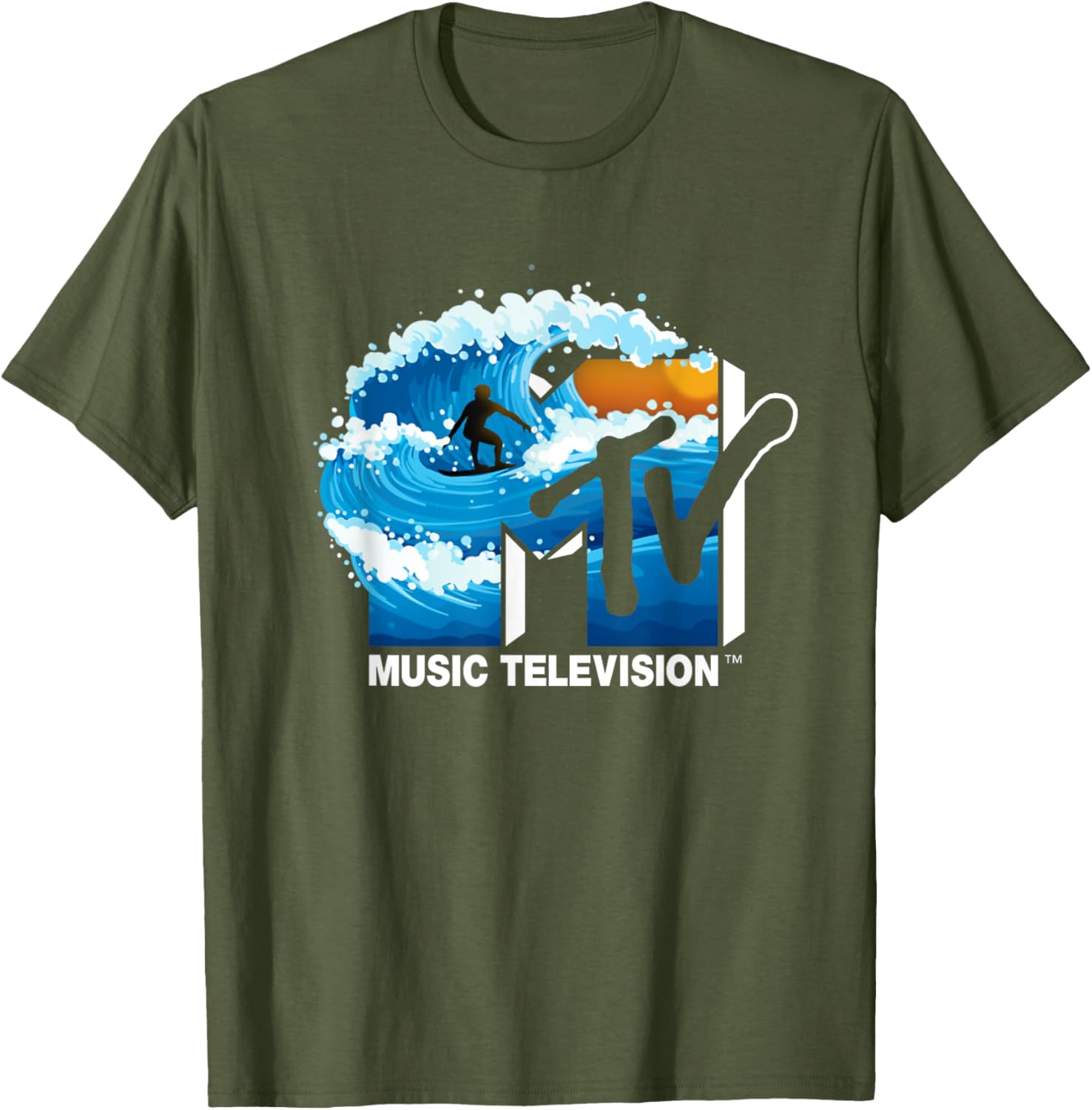 Mademark x MTV Surfer Wave T-Shirt - Cool Official Logo Apparel - 1