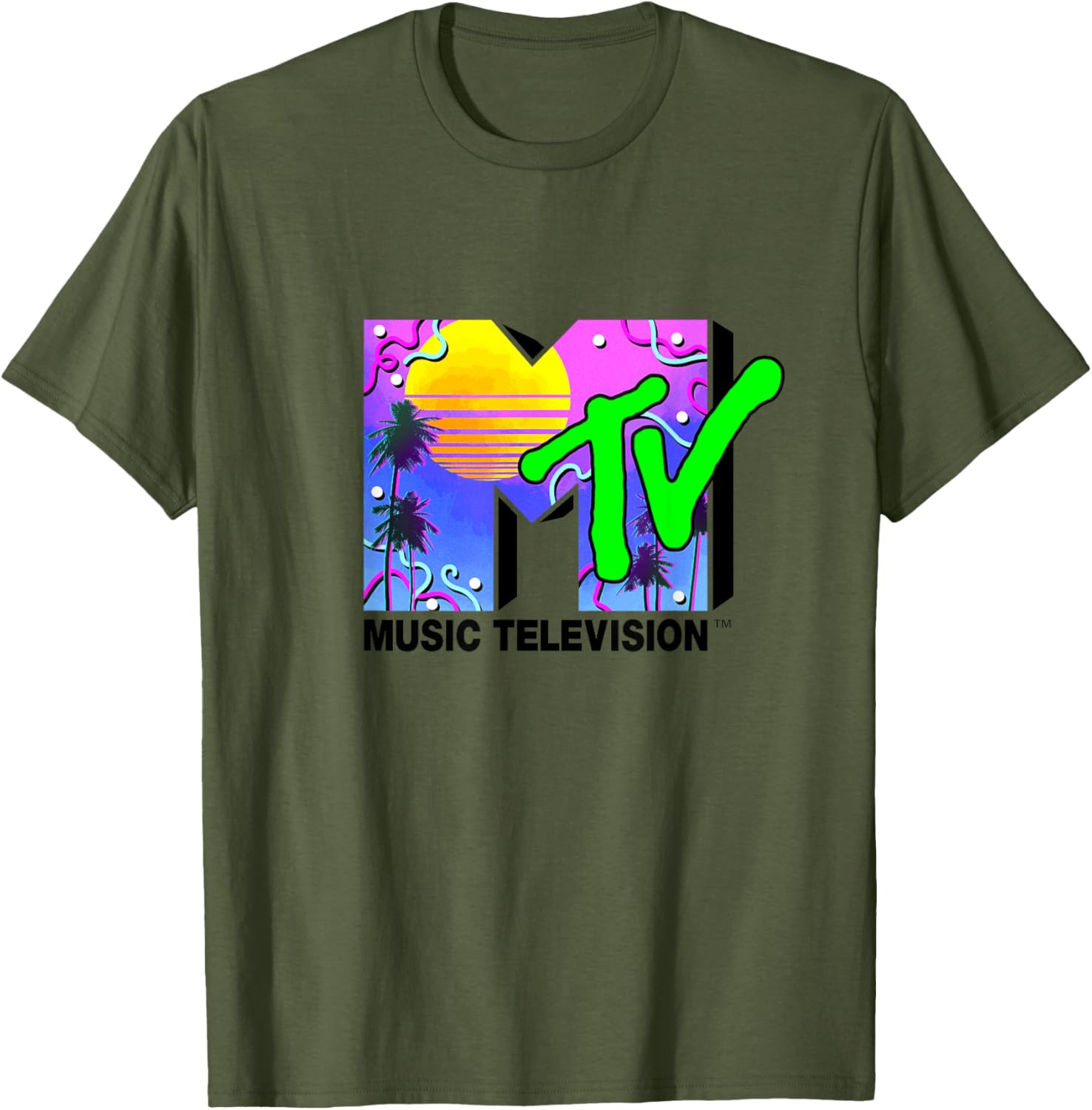 Mademark x MTV Miami Logo Art Deco Colors Sun T-Shirt for Trendy Style - 10