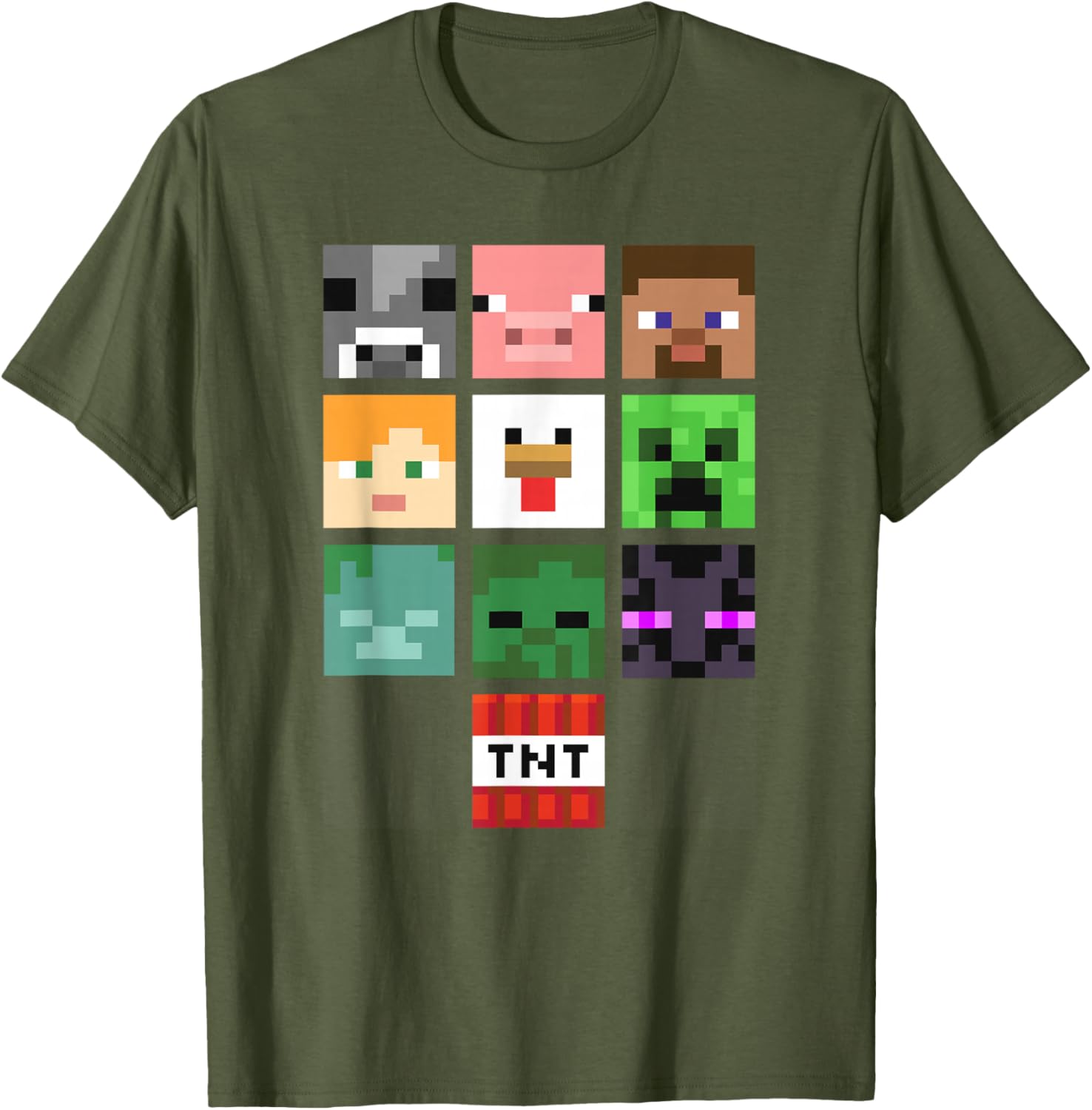 Minecraft Group Shot Faces Collage T-Shirt Fun Gaming Apparel - 3