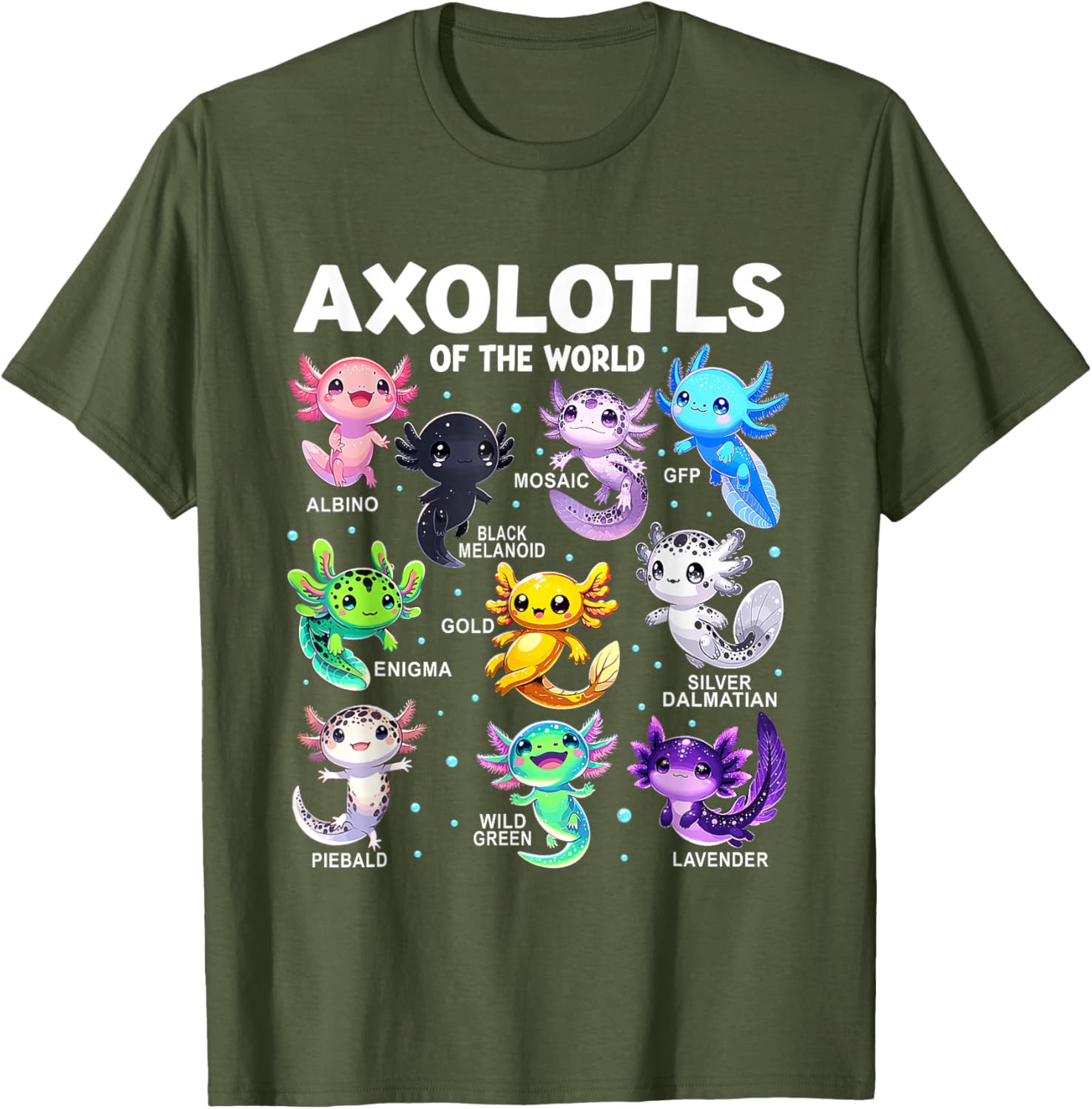 Kawaii Axolotl Graphic Tee Cute Animal T-Shirt for Axolotl Lovers - 9