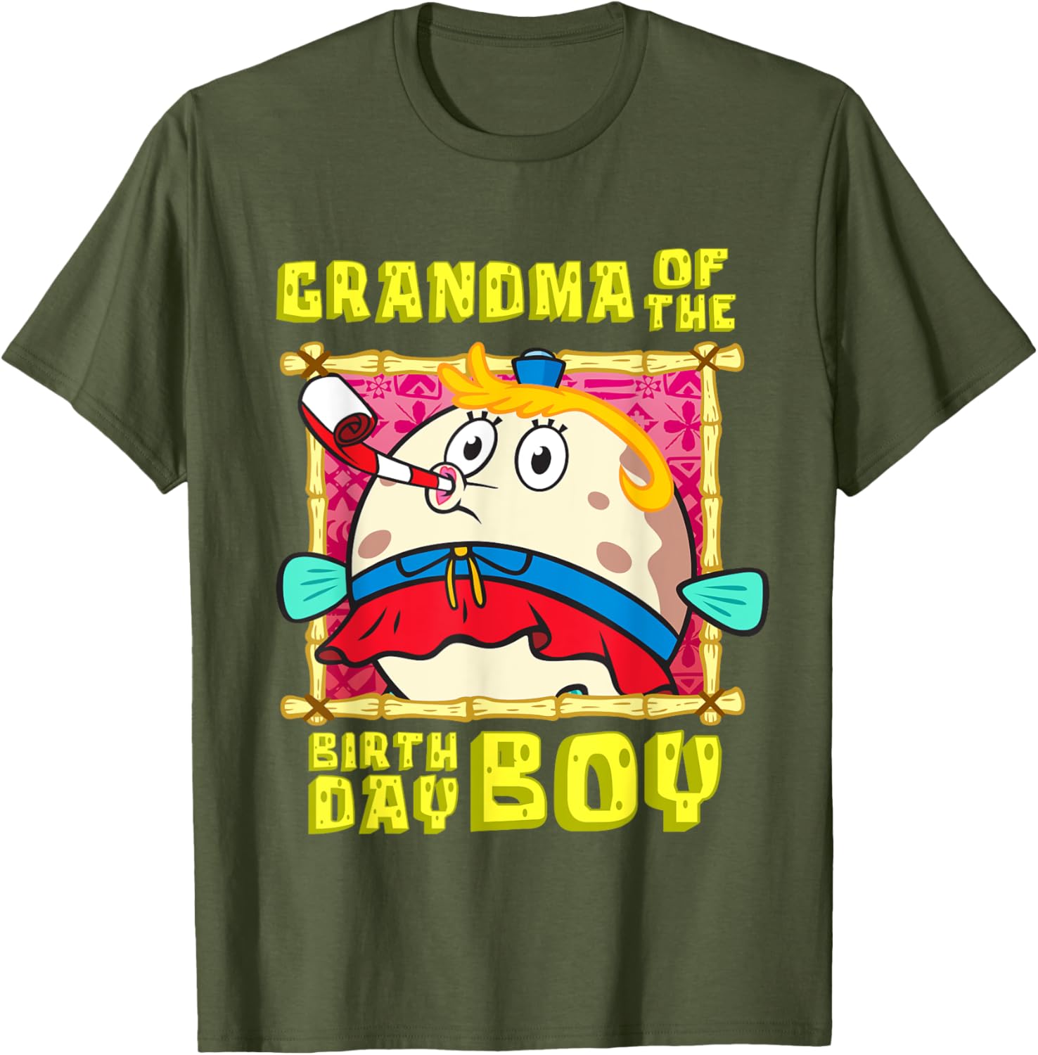 Mademark SpongeBob Mrs Puff Grandma Birthday Boy T-Shirt for All Ages - 7
