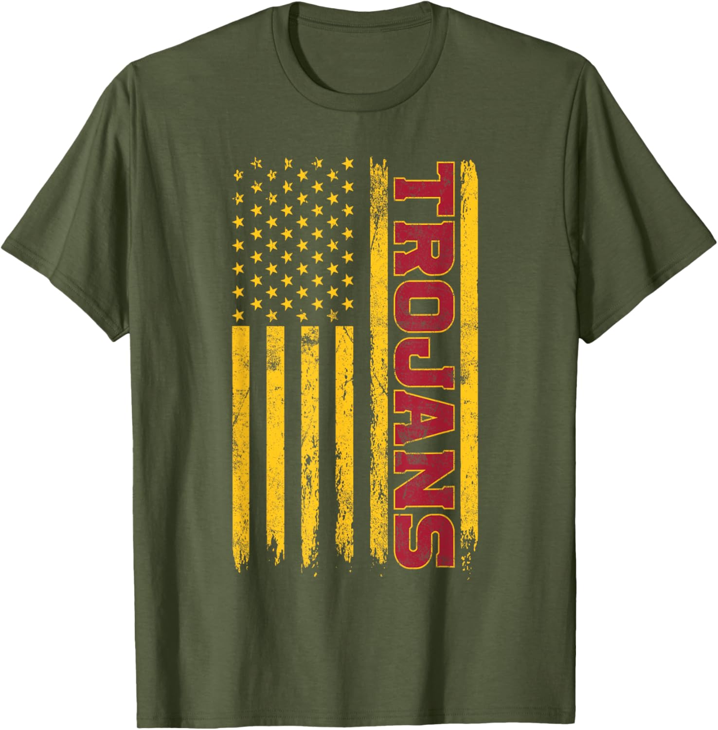 USC Trojans American Flag T-Shirt for Sports Fans and Outdoors Fun - 19
