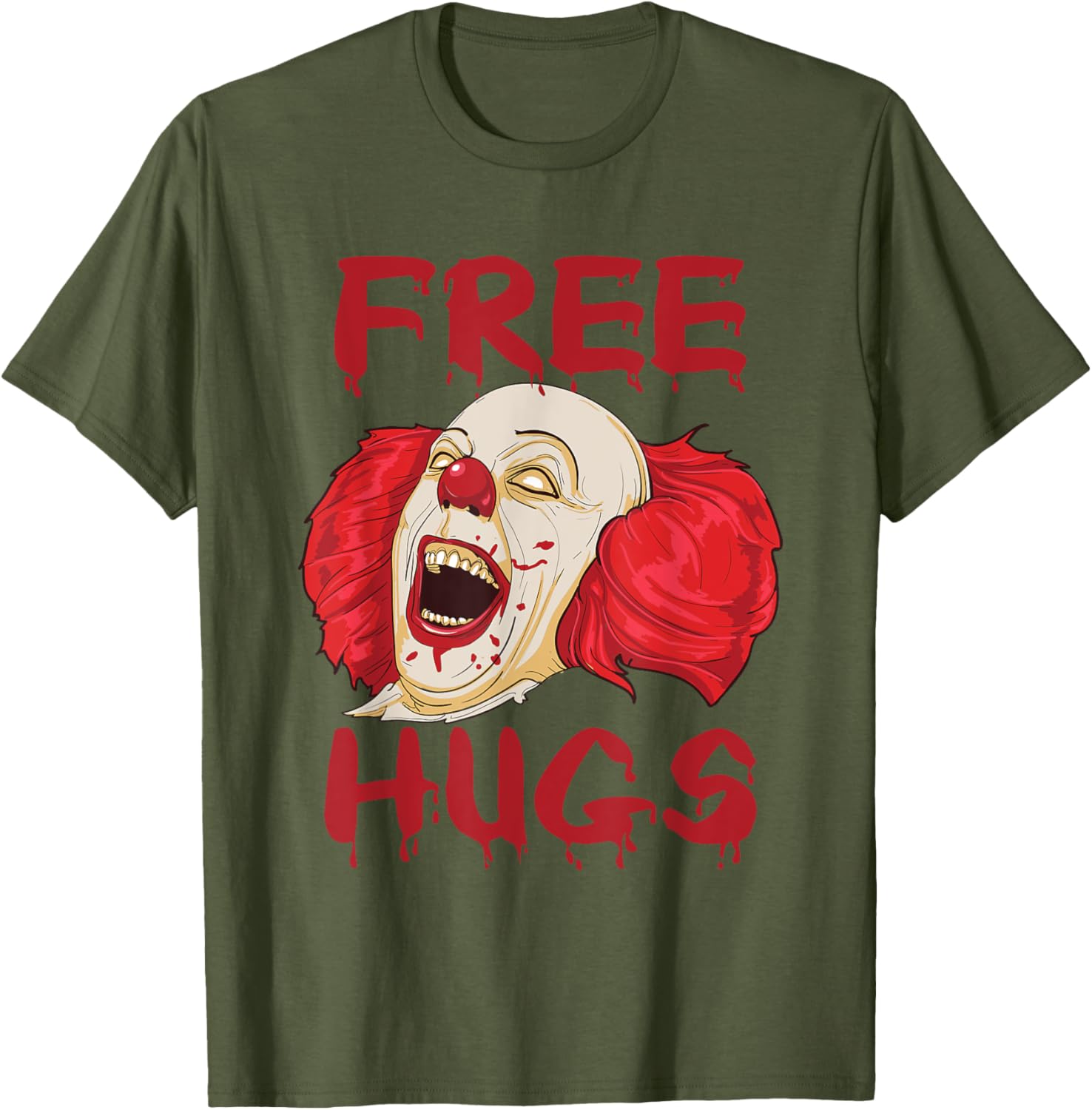 Free Hugs Halloween Scary Clown T-Shirt Gift for Horror Fans - 4