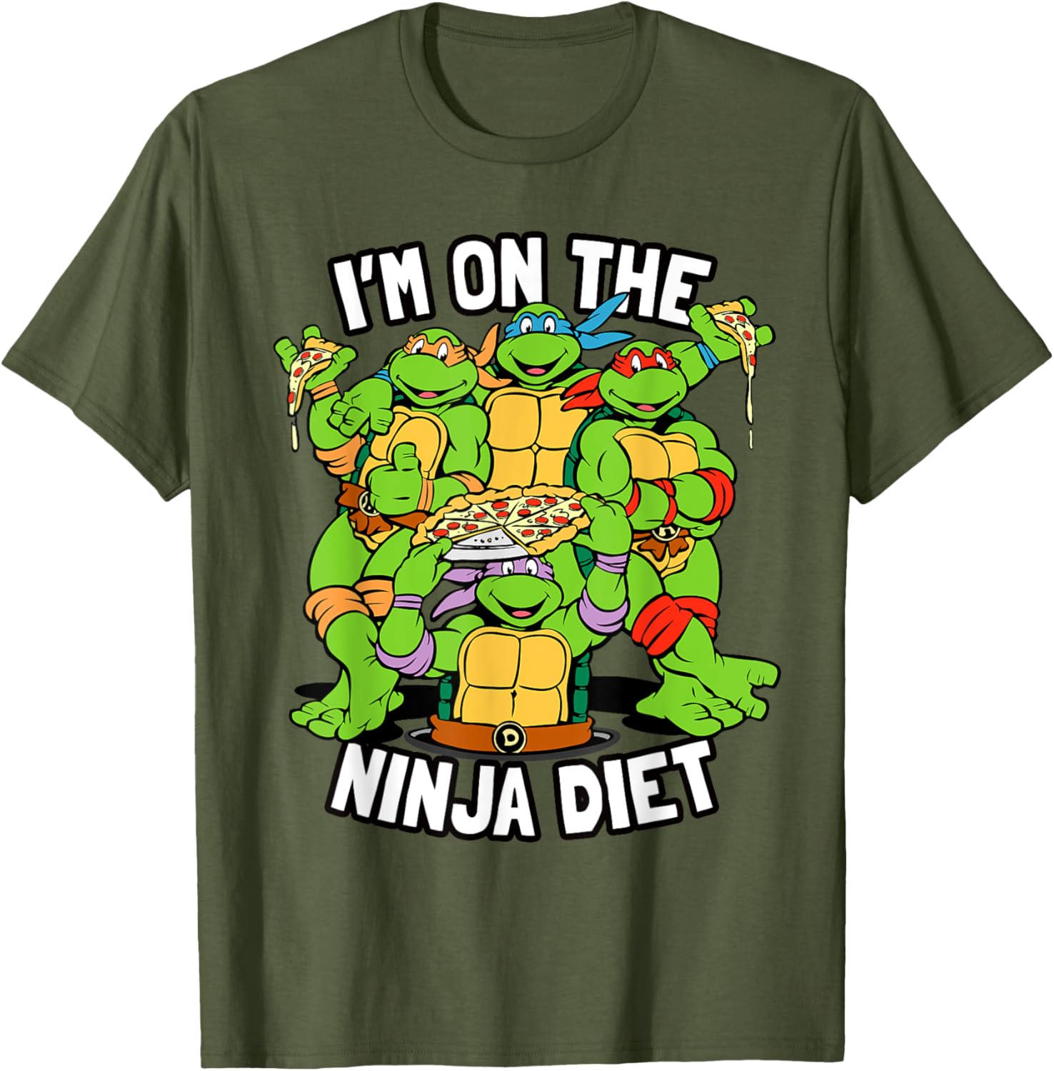 Mademark TMNT Pizza T-Shirt I'm on the Ninja Diet Fun Graphic Tee - 15