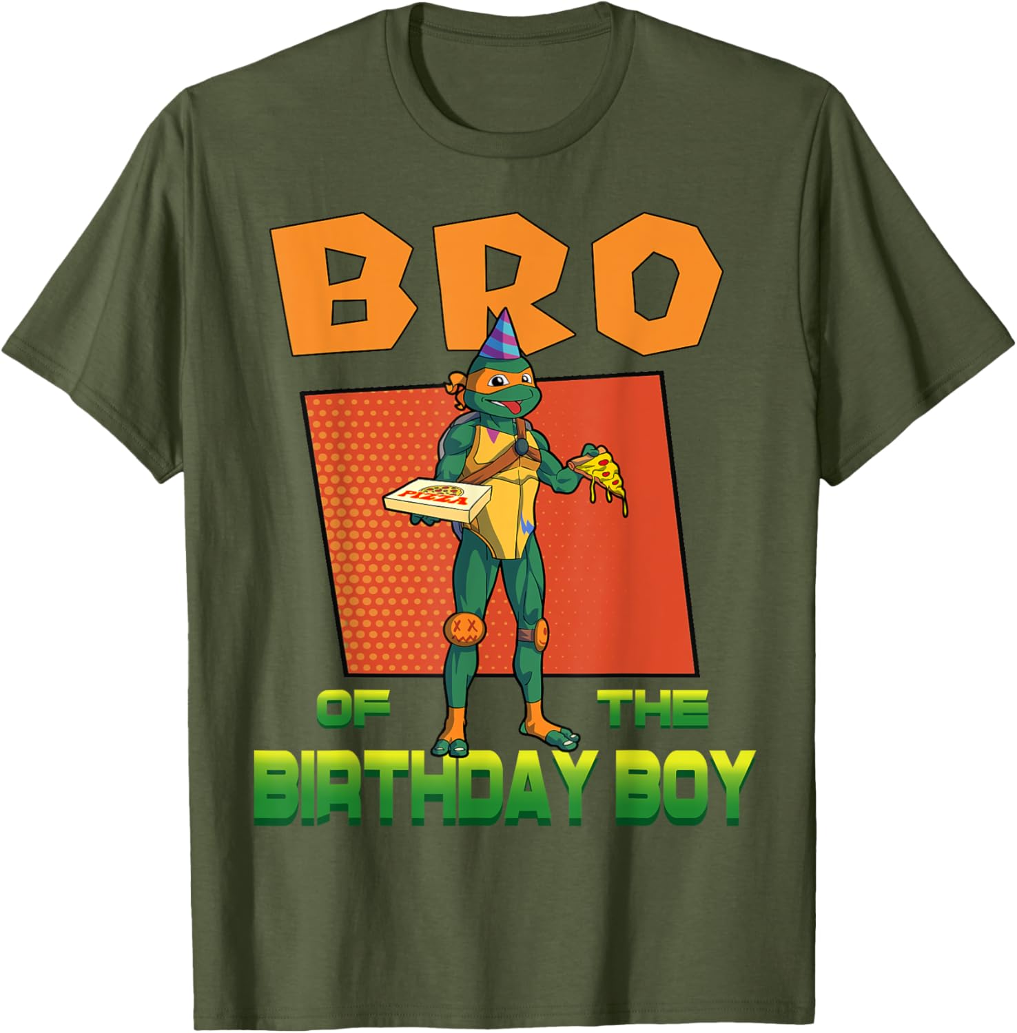 Mademark TMNT Mikey Birthday Boy Pizza Party T-Shirt for Kids - 2