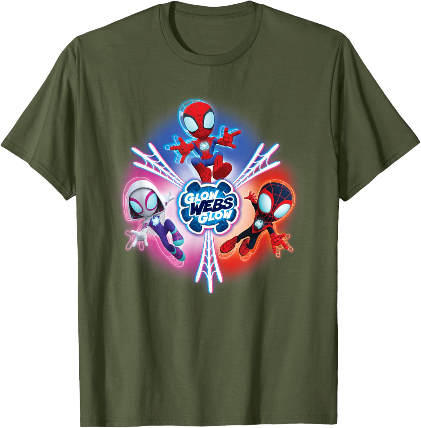 Marvel Spidey and Friends Glow Webs T-Shirt for Kids and Fans - 14