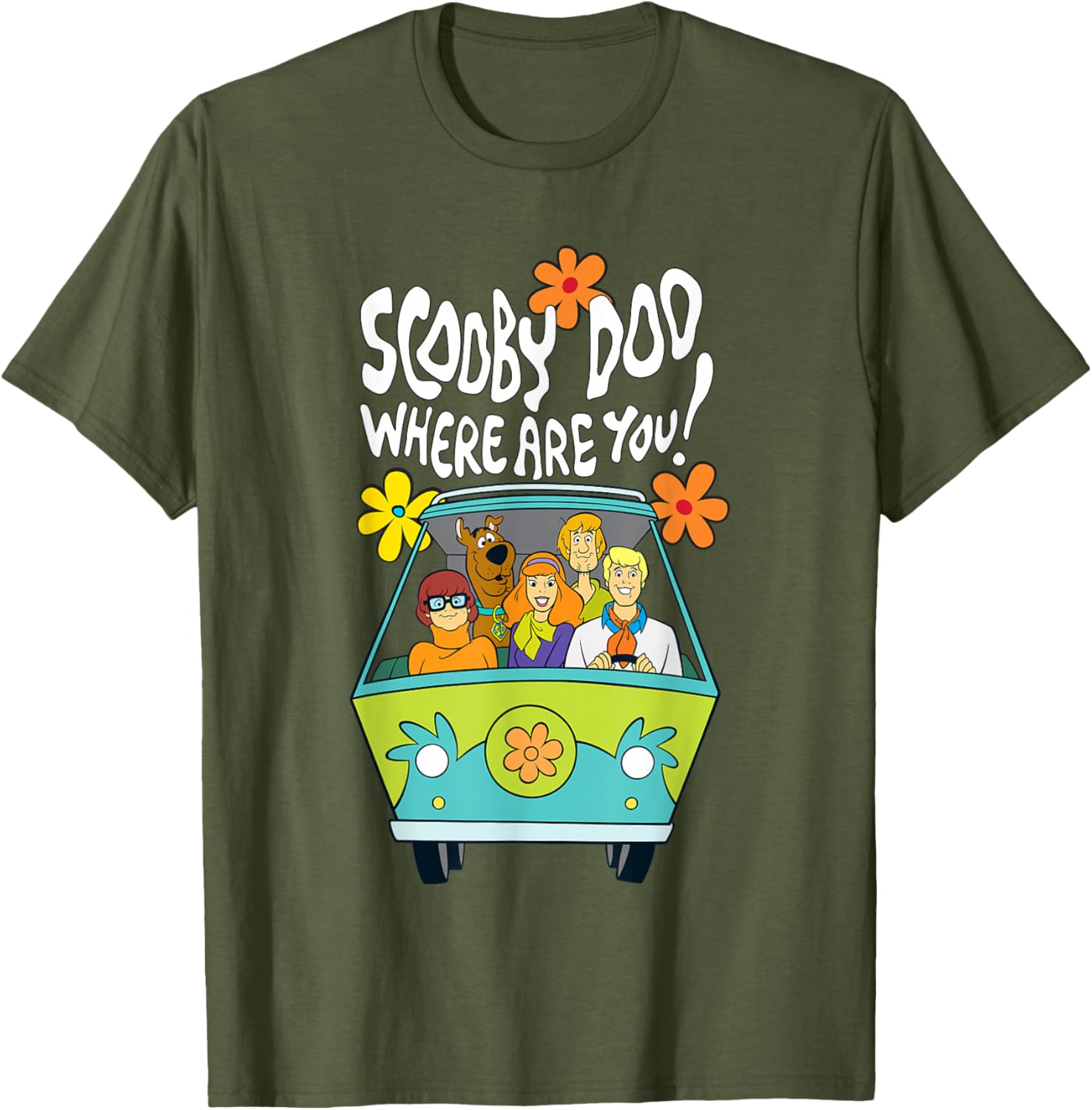 Scooby-Doo Vintage Mystery Machine Floral T-Shirt for Fun Style - 2