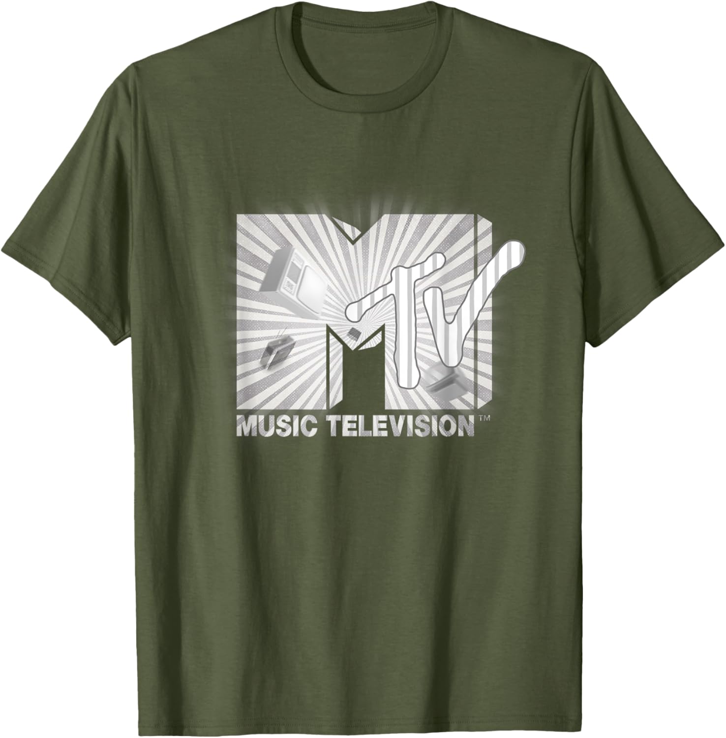 Mademark x MTV Vintage Logo T-Shirt with Retro TV and Ham Radio Design - 4