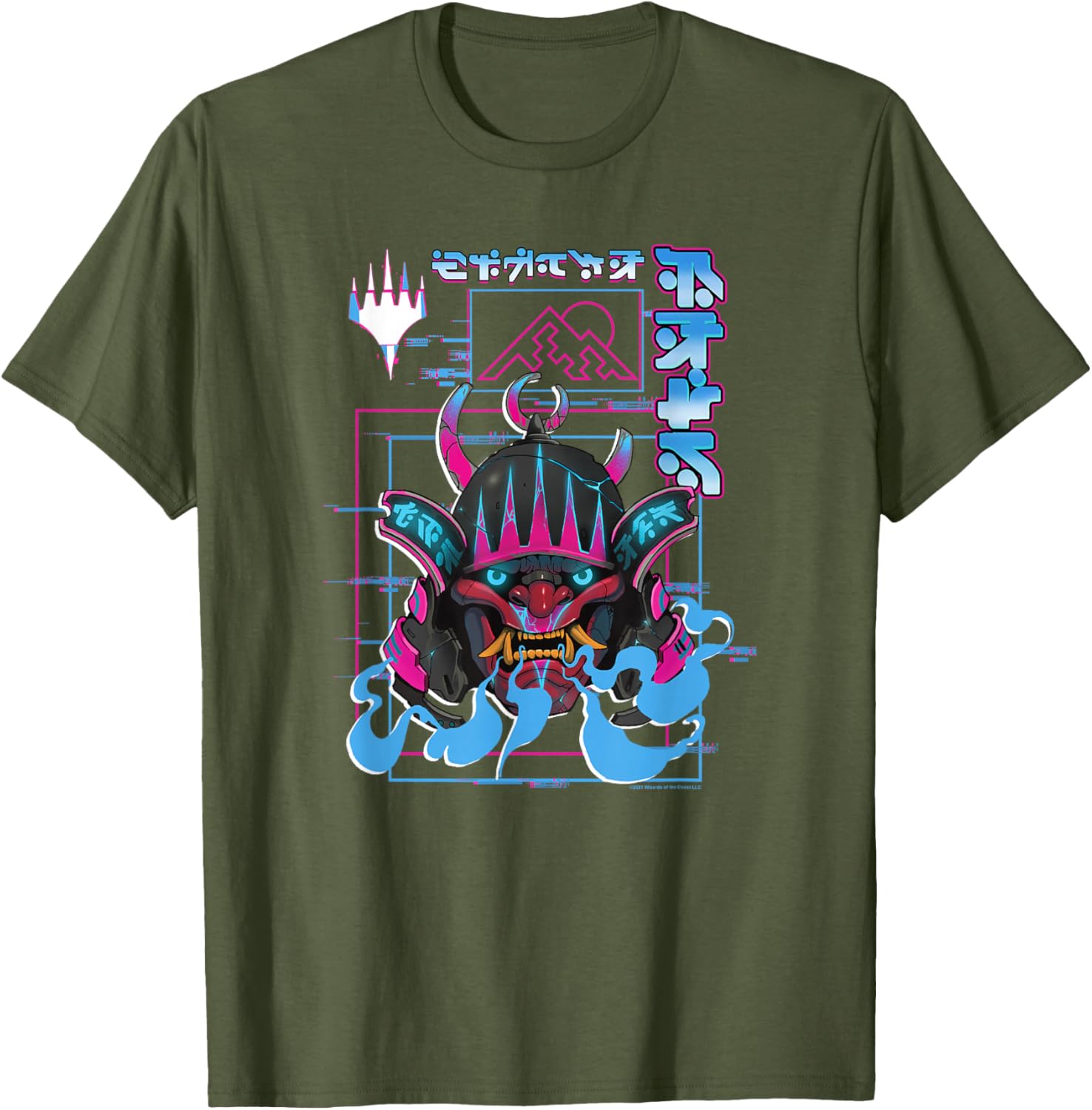 Magic The Gathering Kamigawa Neon Samurai Poster T-Shirt for Fans - 3