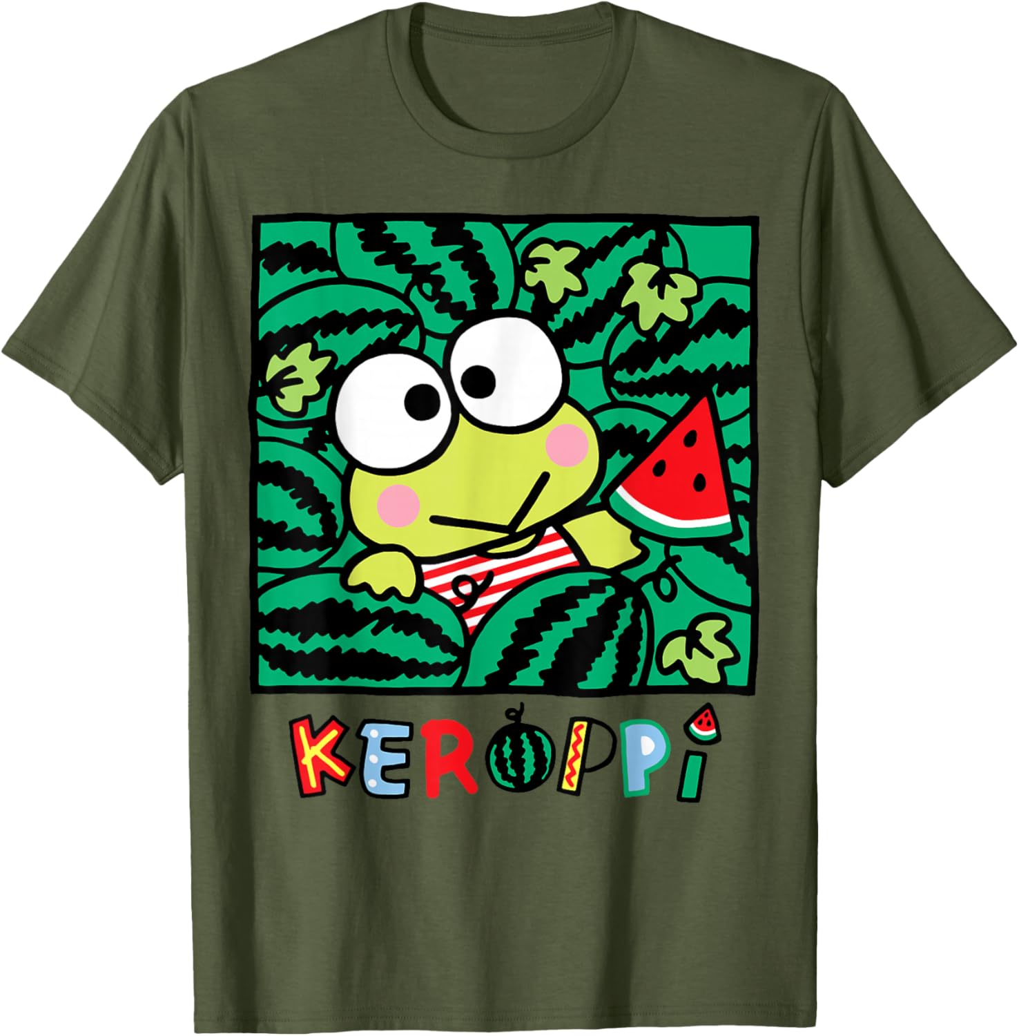 Keroppi Watermelon Summer Fun T-Shirt for Kids and Adults - 7