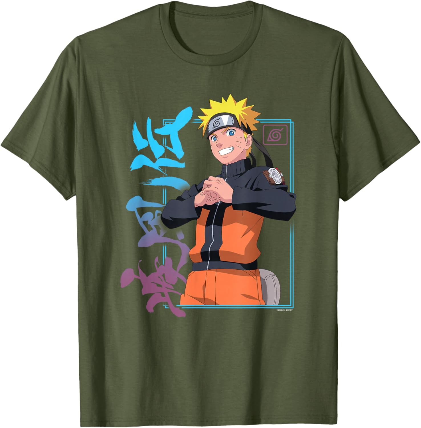 Naruto Shippuden Kanji Frame T-Shirt for Anime Fans - Stylish Apparel - 4