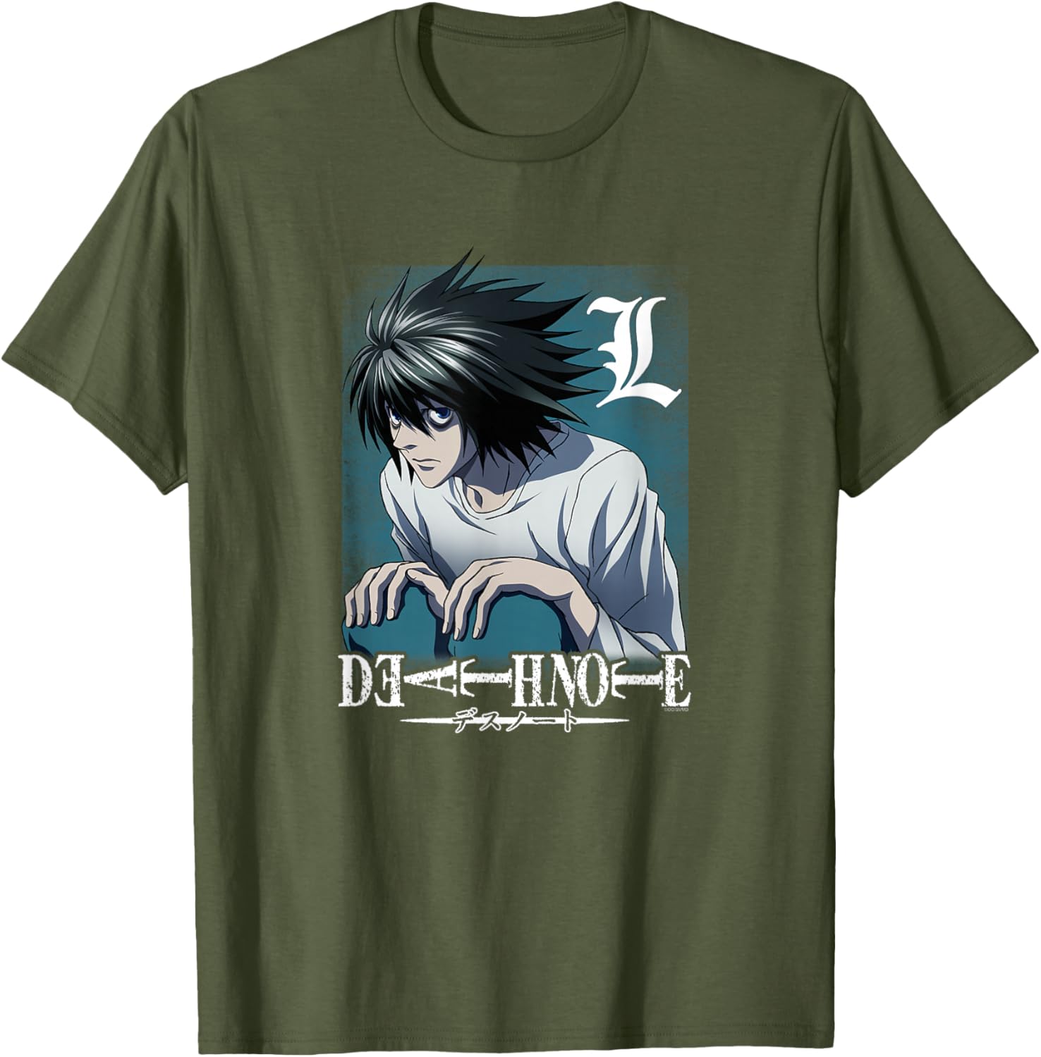 Death Note L Crouching Logo Anime T-Shirt for Fans of Manga and Anime - 5