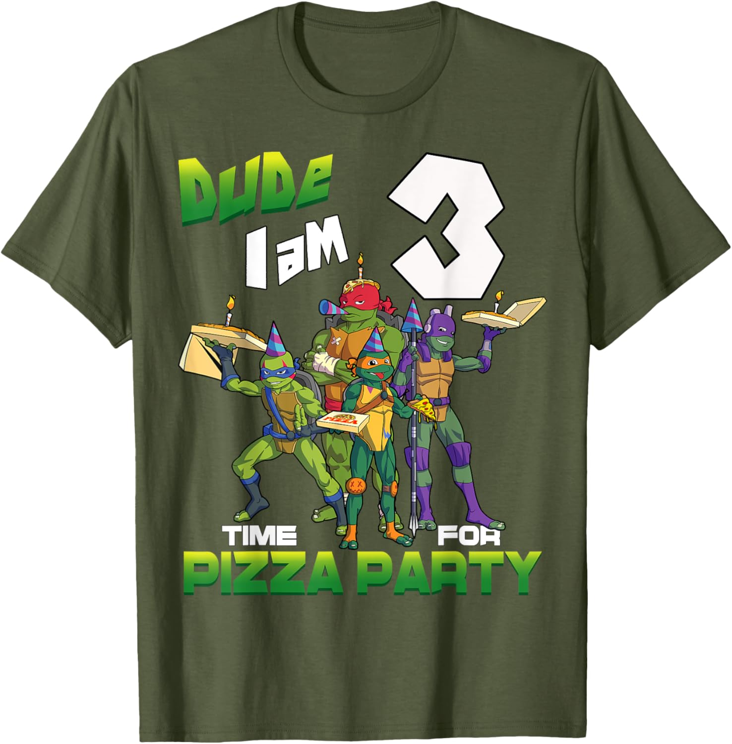 Mademark TMNT 3rd Birthday T-Shirt for Boys - Turtles Pizza Party Fun - 5