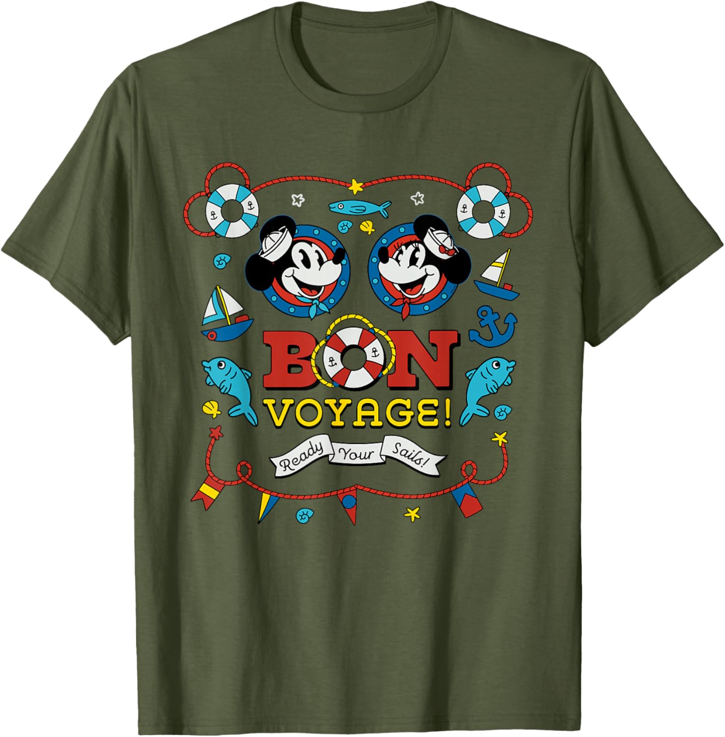 Disney Cruise Mickey and Minnie Mouse Bon Voyage Vacation T-Shirt - 15