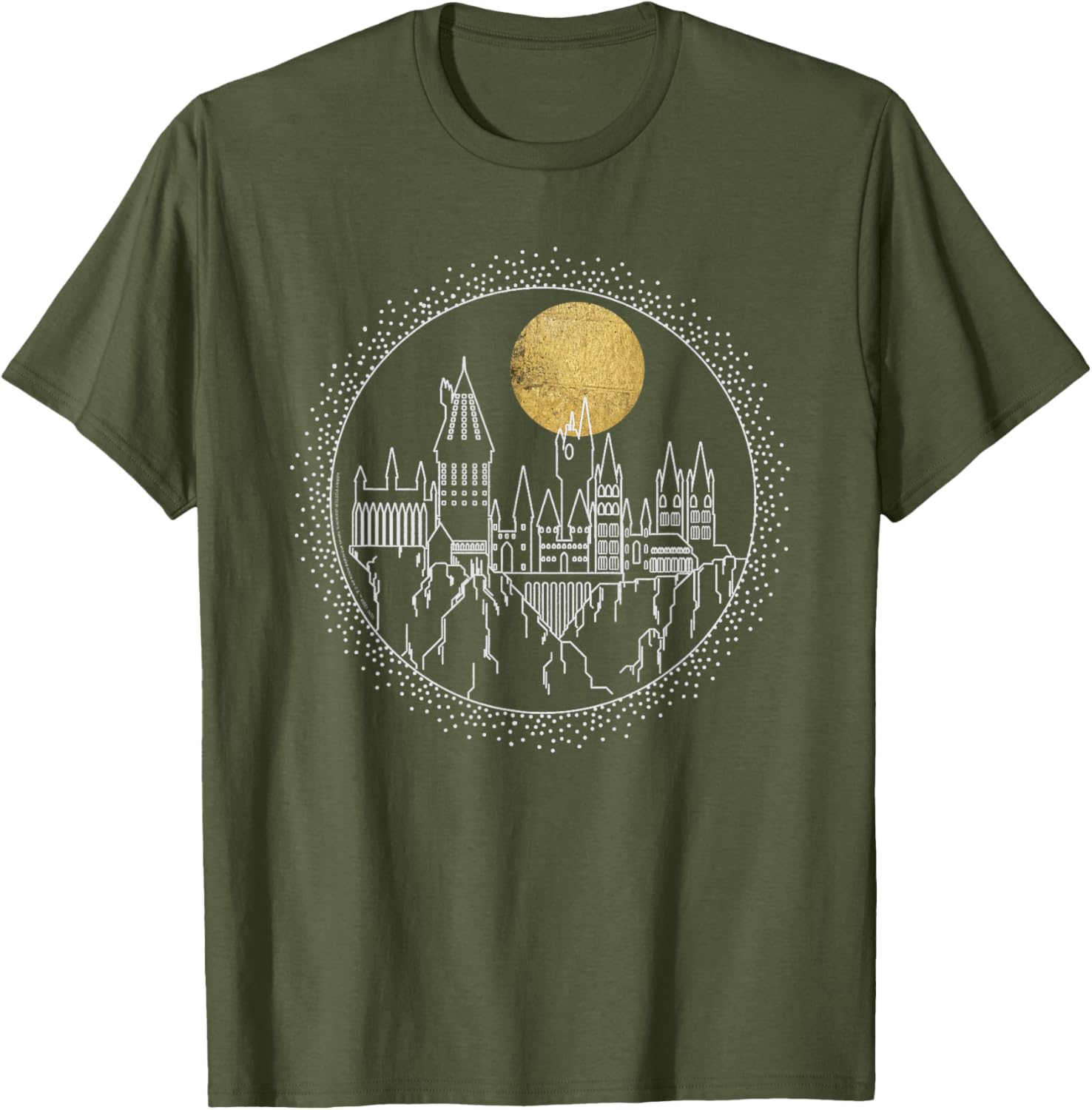 Harry Potter Hogwarts Full Moon Line Art T-Shirt for Fans and Wizards - 10