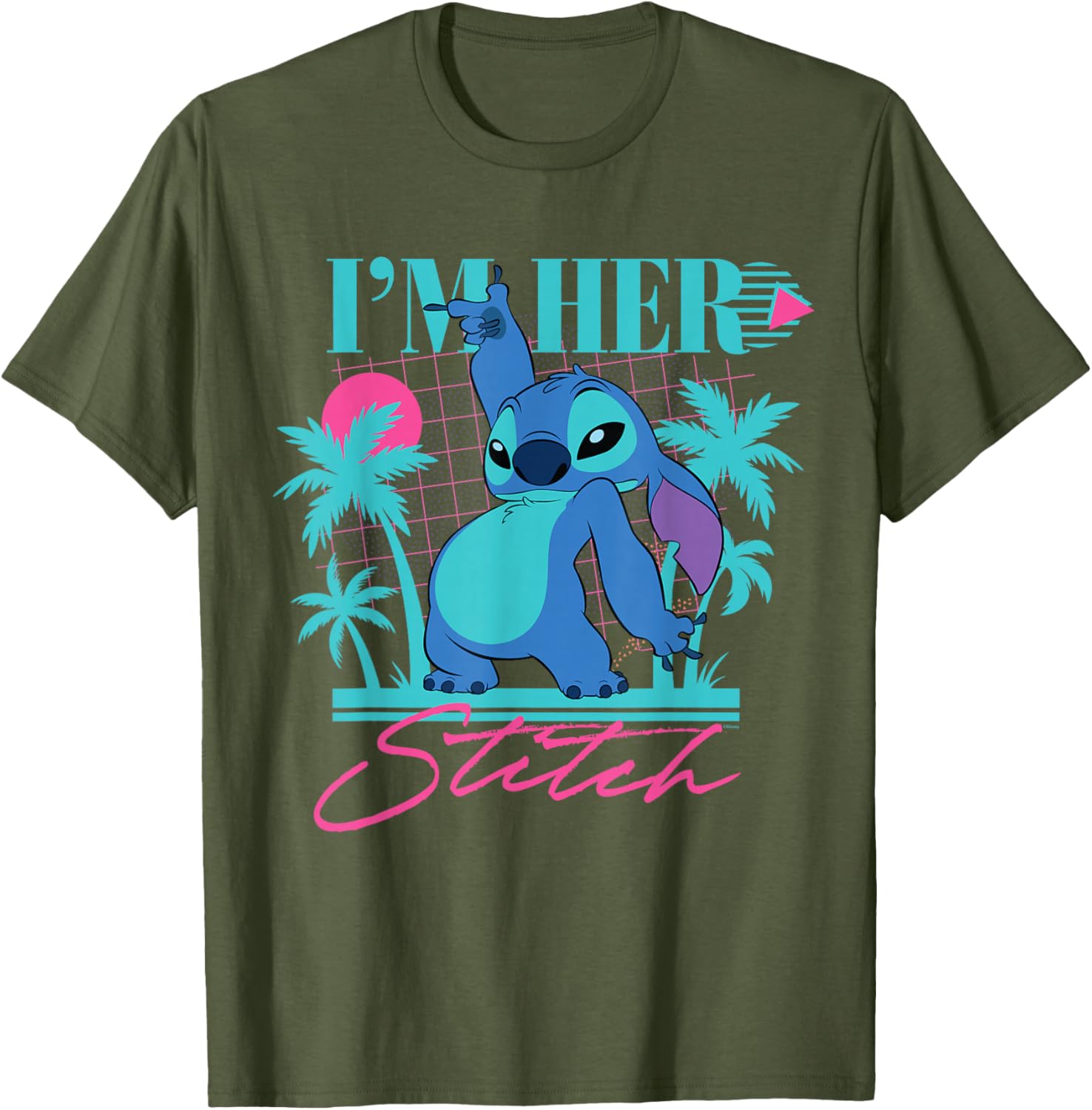 Disney Stitch Retro 90s Couples Matching I'm Her Stitch T-Shirt for Fun Love - 16