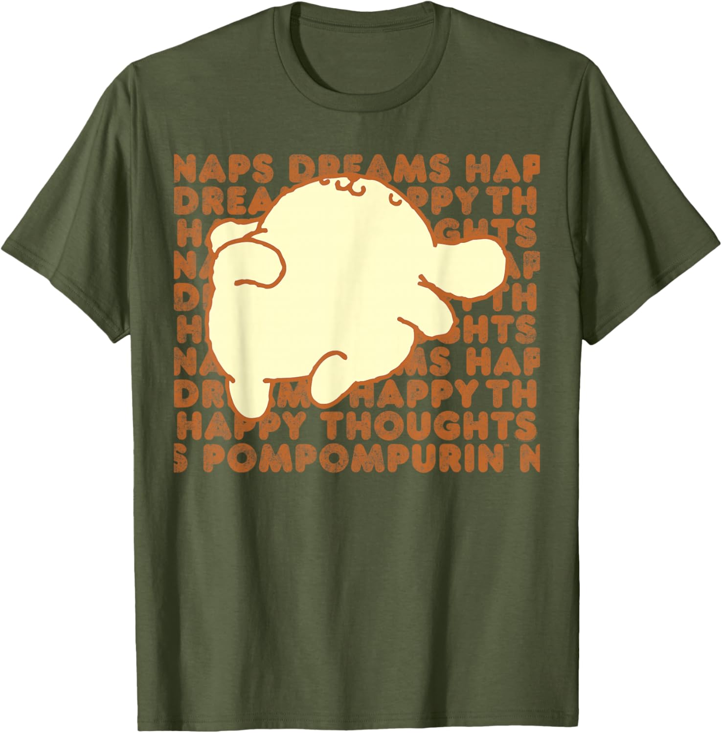 Pompompurin Happy Thoughts Nap Time T-Shirt for Cozy Relaxation - 4
