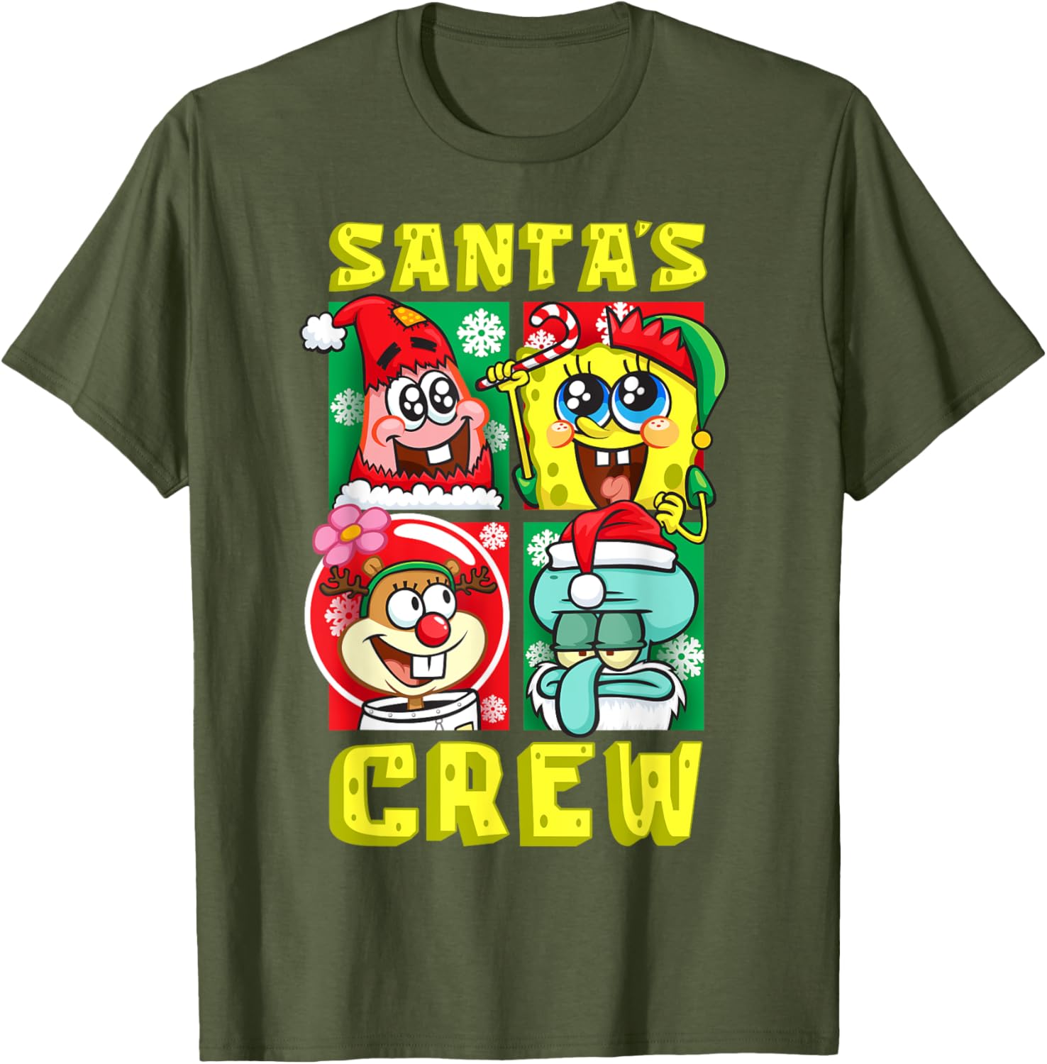 Mademark SpongeBob Christmas Crew Fun T-Shirt with Santa Patrick Sandy Squidward - 6