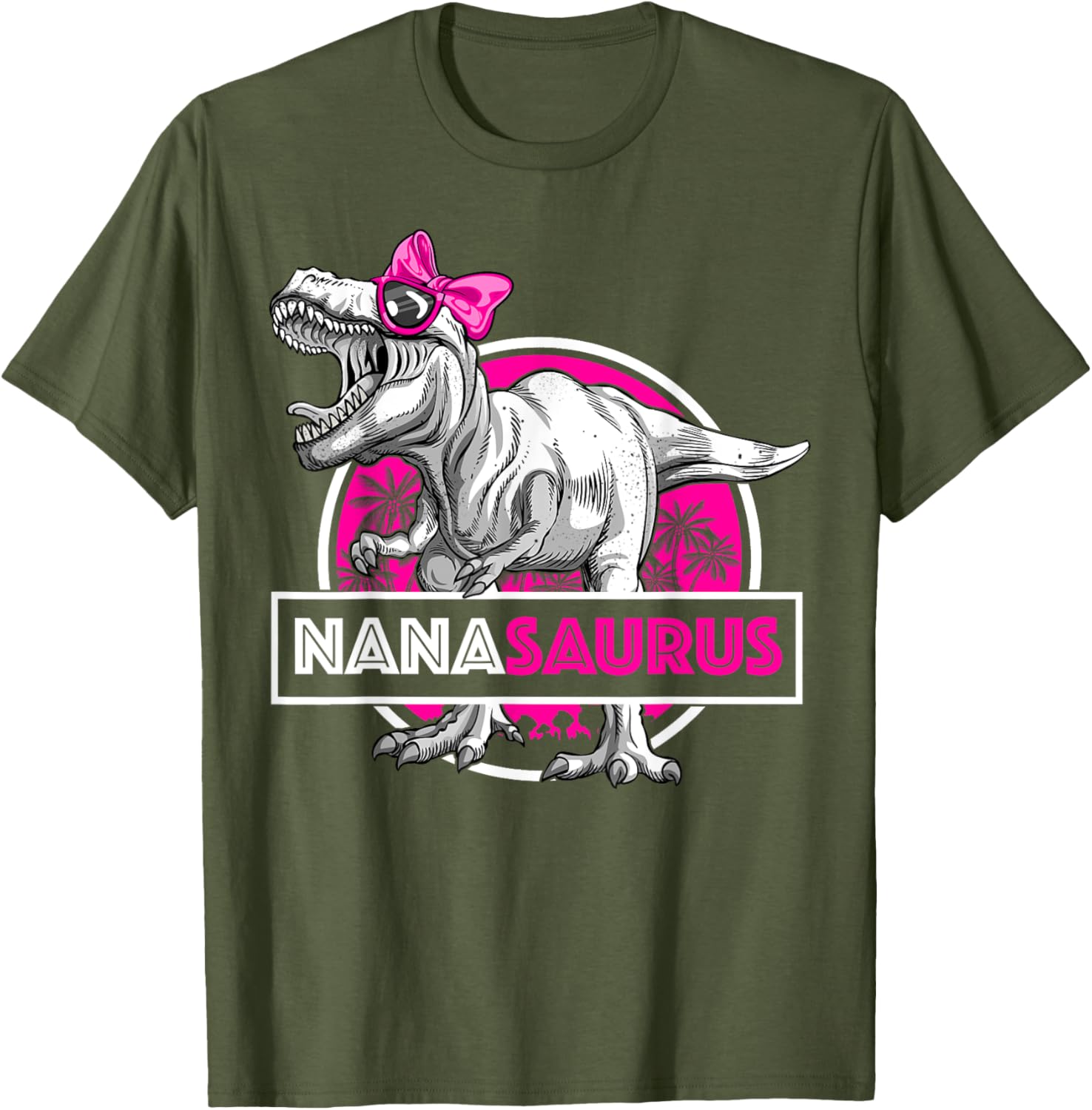 Funny Nanasaurus T-Rex Matching Dinosaur T-Shirt for Grandma and Kids - 22