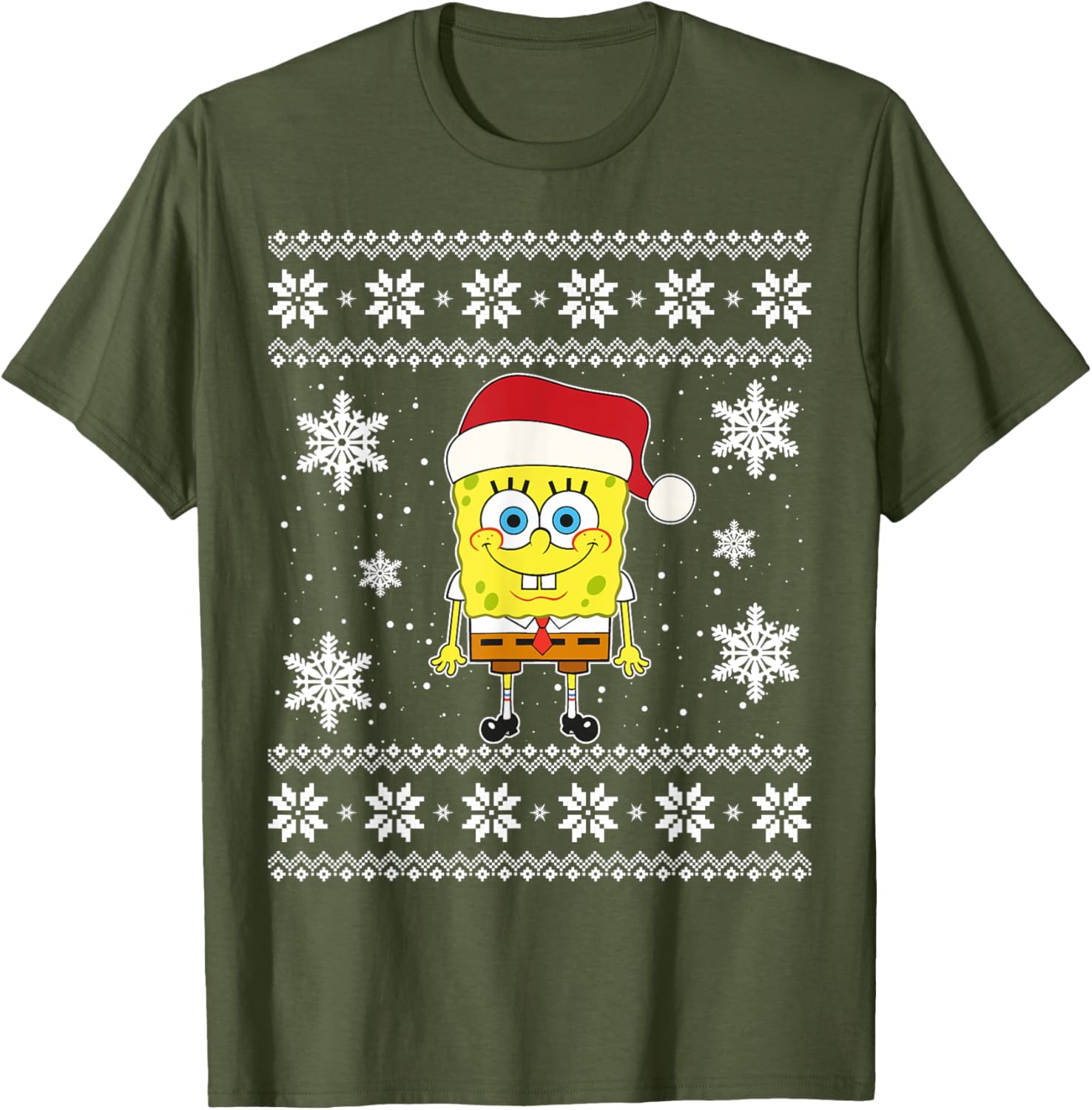 Mademark SpongeBob SquarePants Holiday Christmas Graphic T-Shirt for Fun - 21