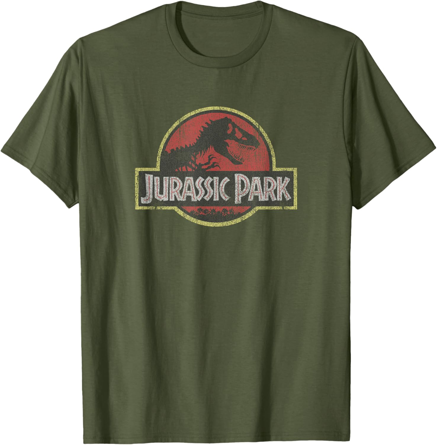 Classic Jurassic Park Retro Red Distressed Logo T-Shirt for Fans - 10