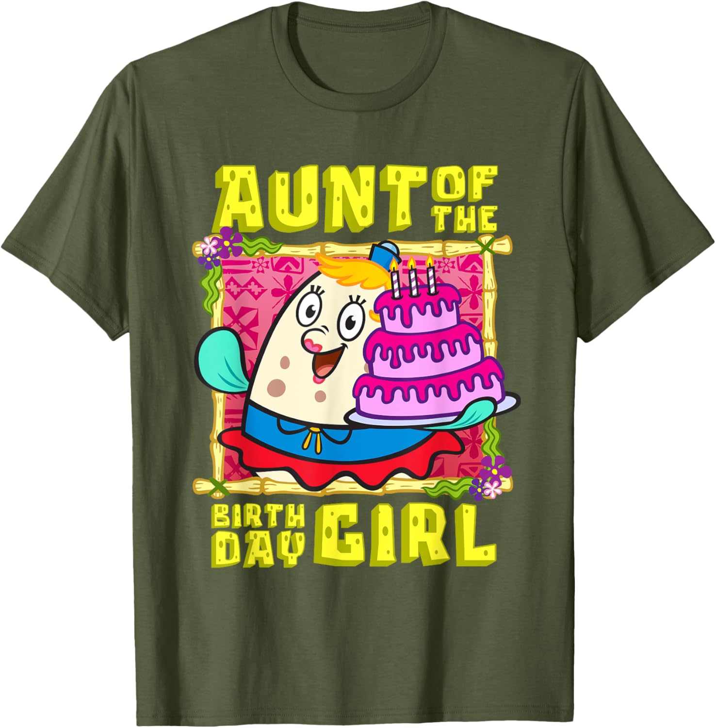 Mademark SpongeBob Aunt of the Birthday Girl Cake Match T-Shirt - 16