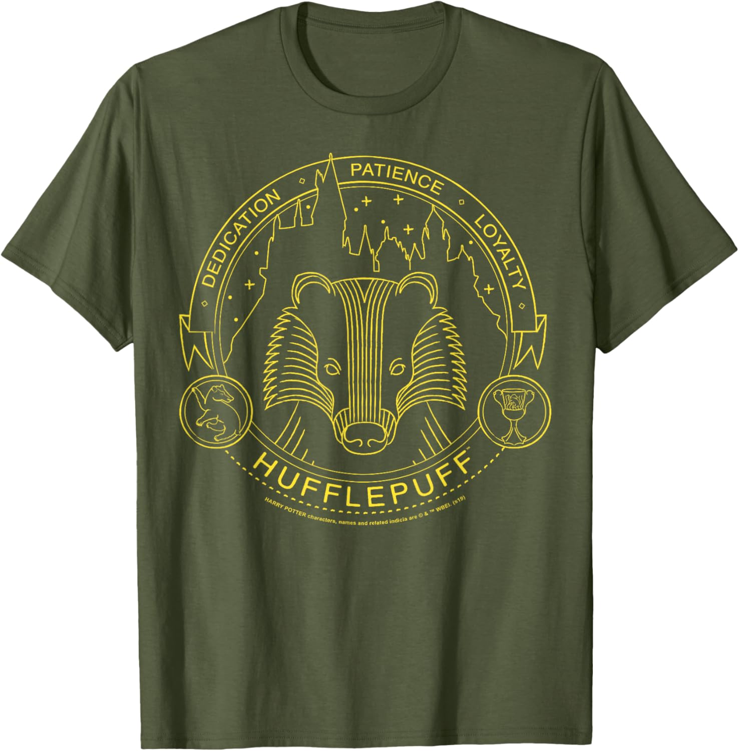 Harry Potter Hufflepuff Symbol Line Art T-Shirt for Fans and Collectors - 4