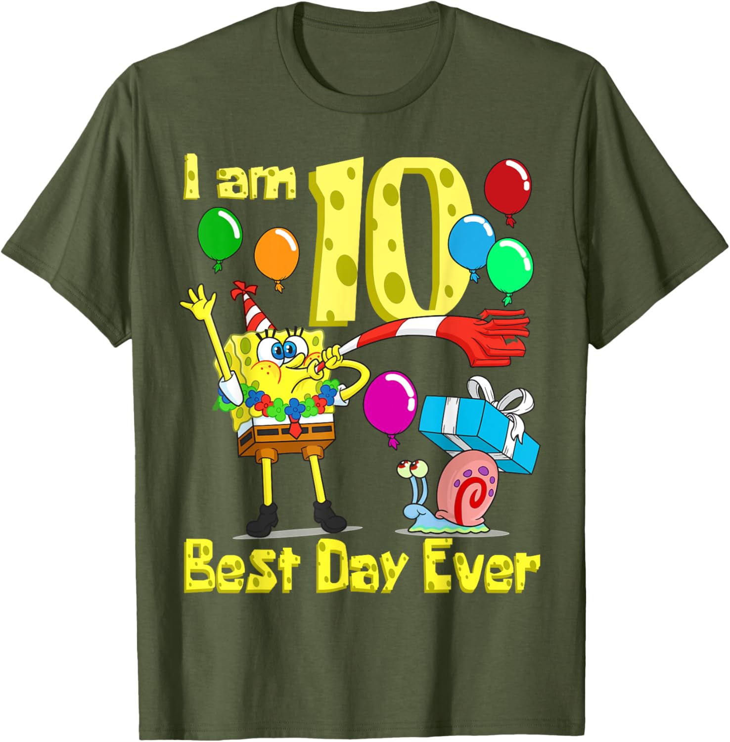 SpongeBob 10th Birthday Party T-Shirt by Mademark for Fun Celebrations - 11