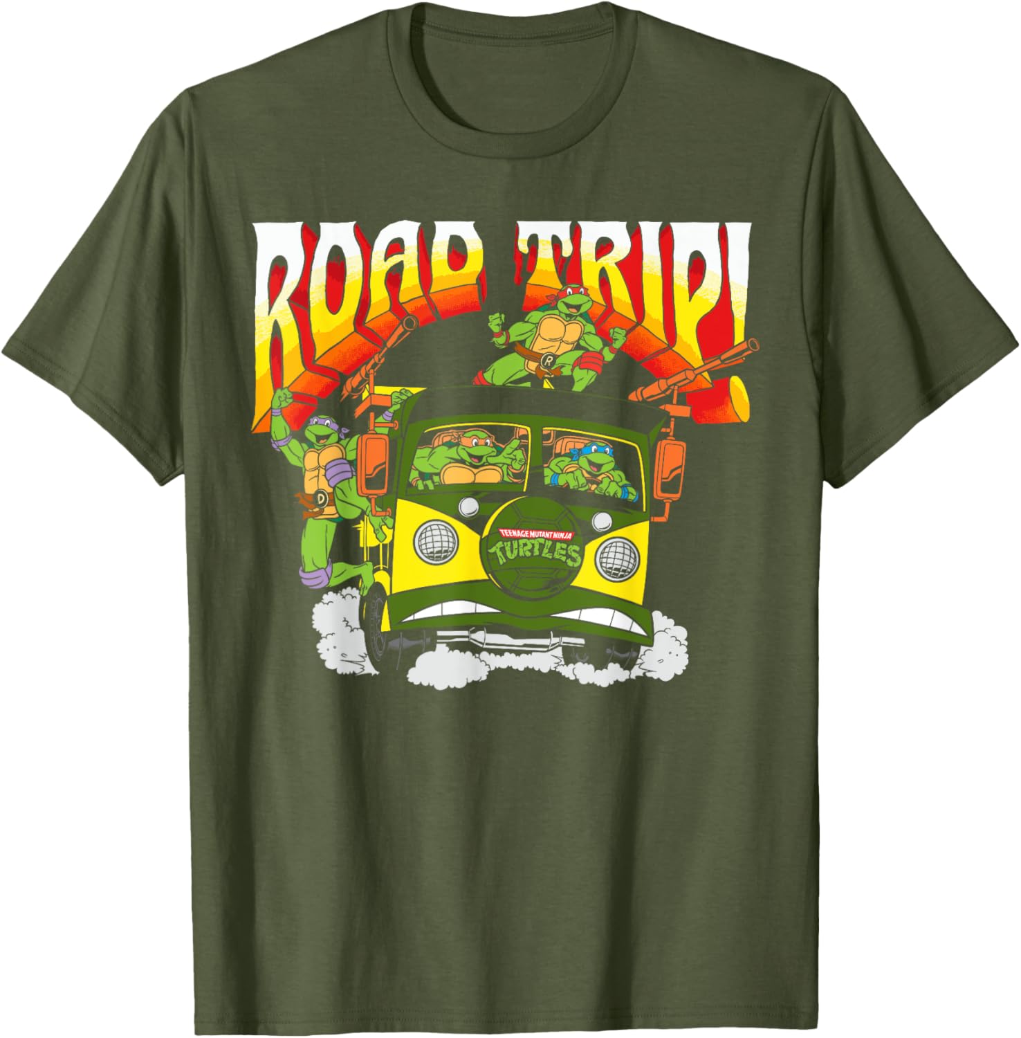 Mademark Teenage Mutant Ninja Turtles Retro Road Trip Party Wagon T-Shirt - 6