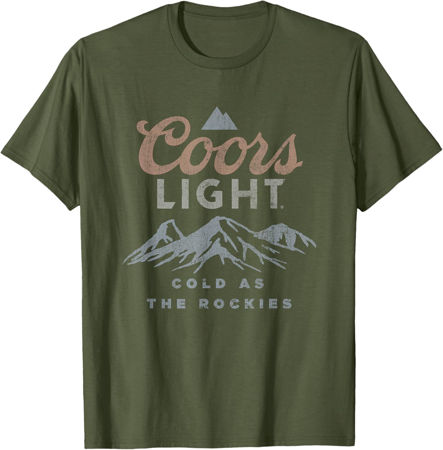 Coors Light Vintage Beer Label T-Shirt Cold As The Rockies Design - 1