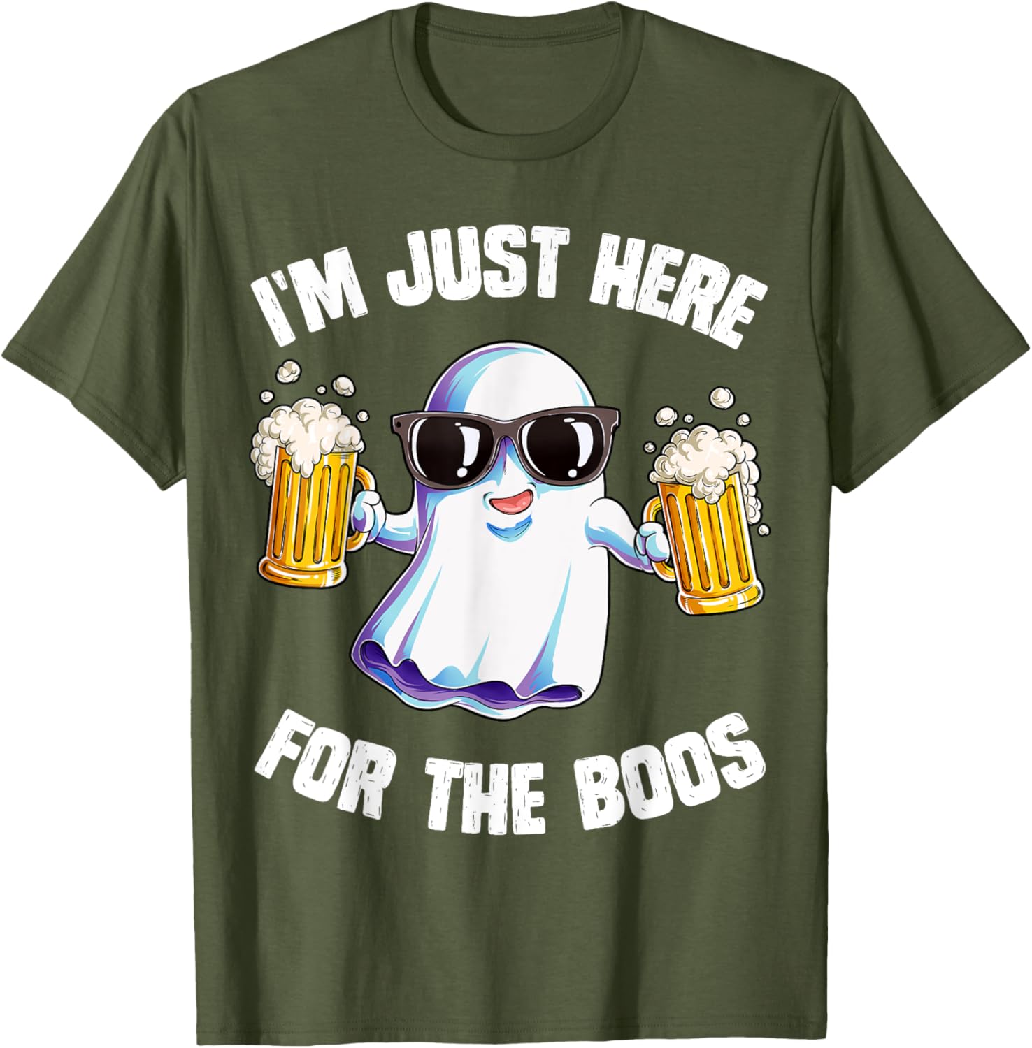 Funny Halloween Ghost T-Shirt for Men and Women I'm Just Here For The Boos - 15