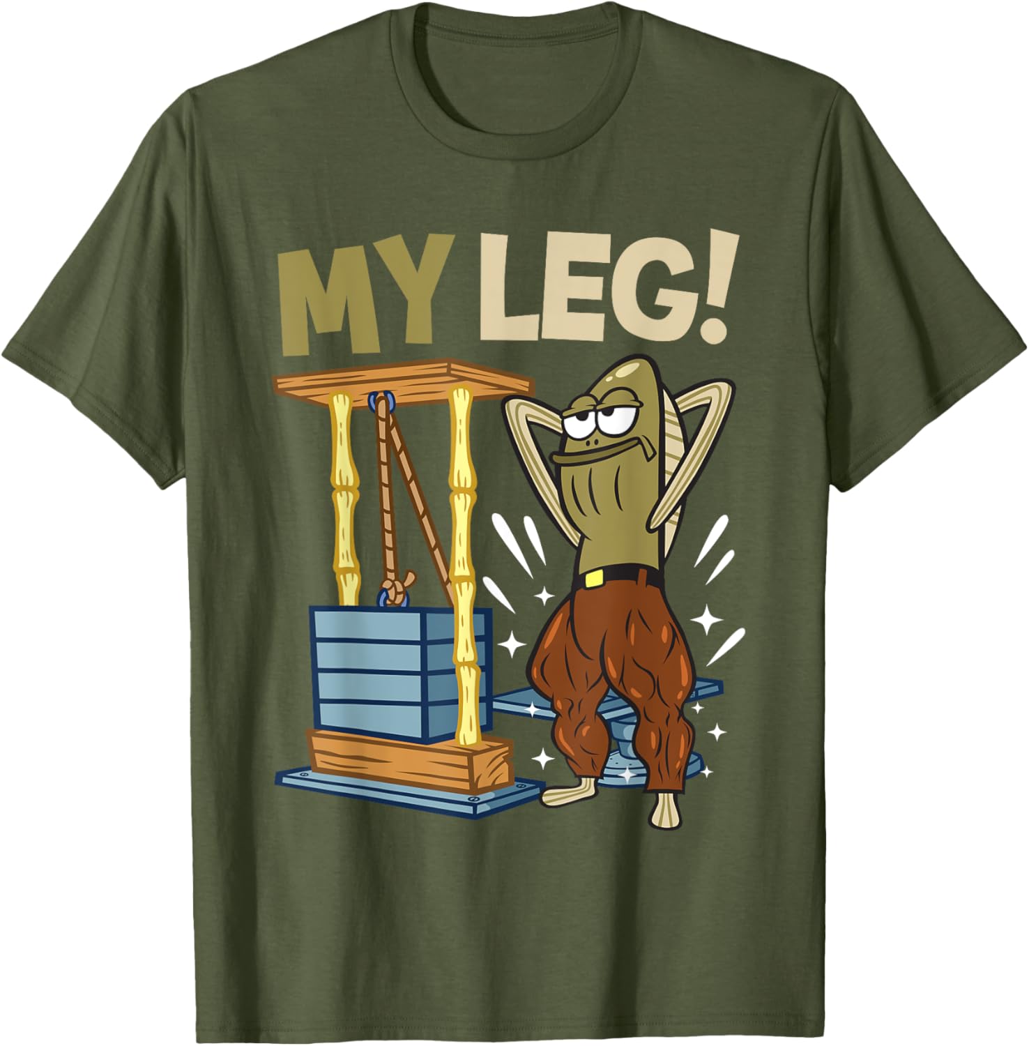 Mademark x SpongeBob My Leg Bodybuilding Funny T-Shirt for Leg Day - 15