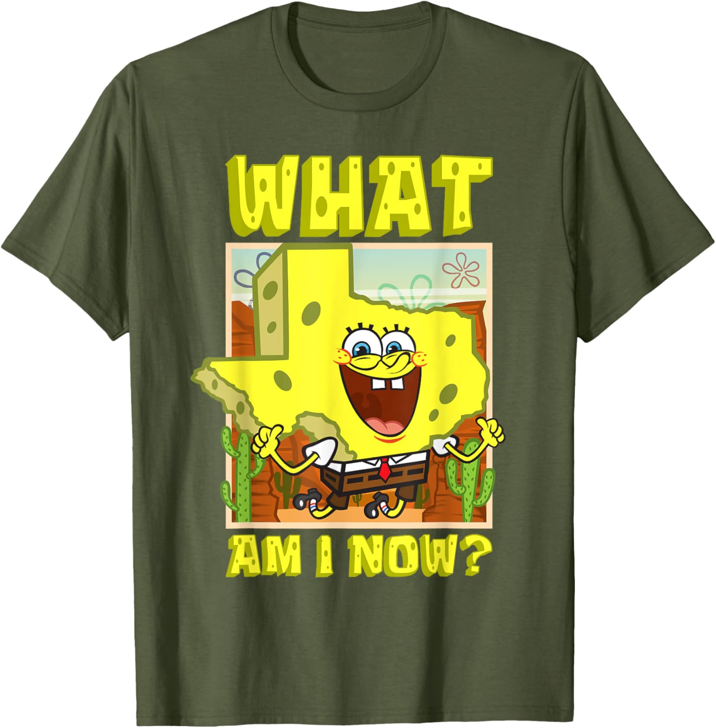 Mademark SpongeBob Texas Map T-Shirt for Fun Loving Texans - 10