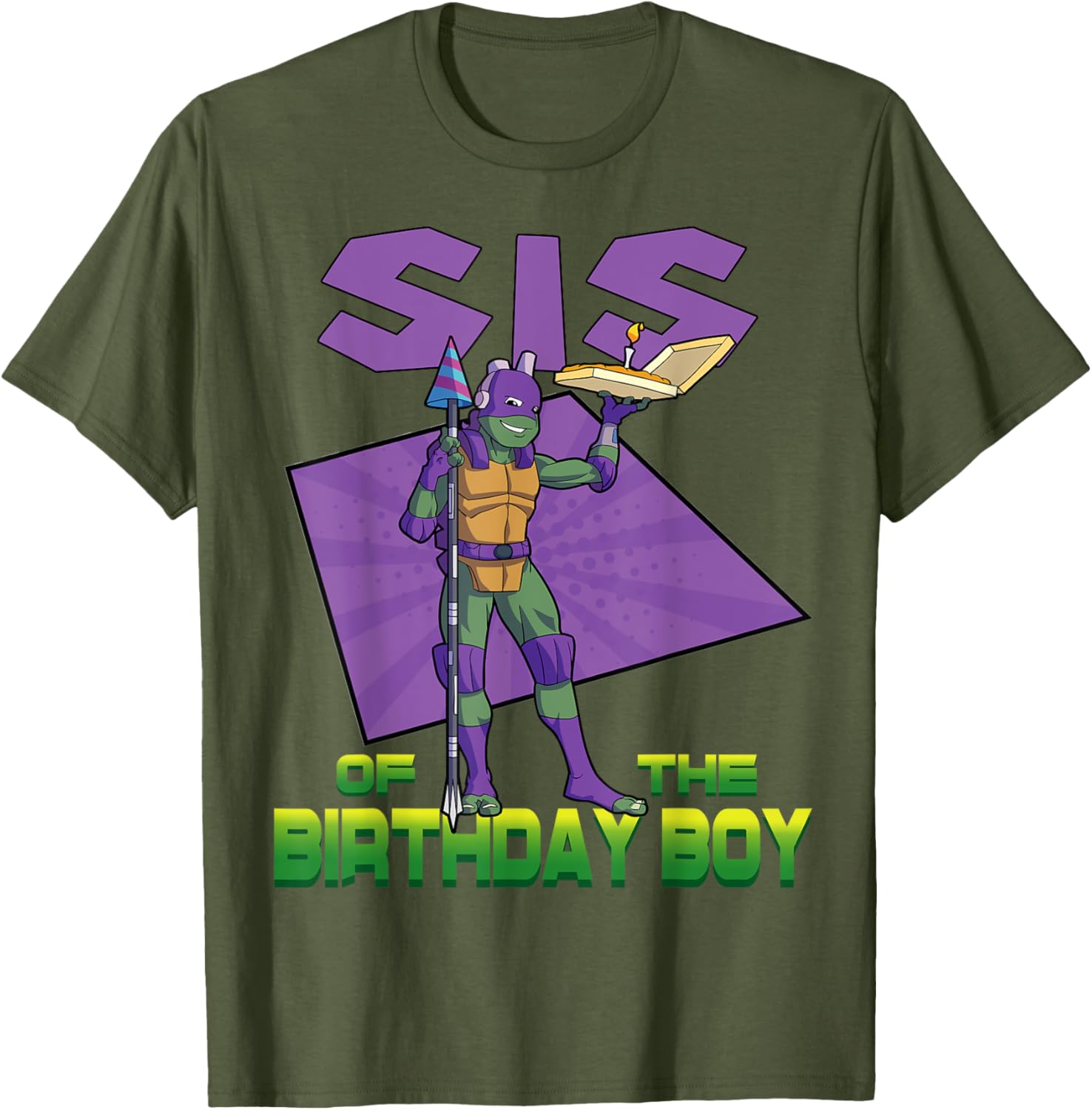 Mademark Teenage Mutant Ninja Turtles Donnie Birthday Pizza Party T-Shirt - 13