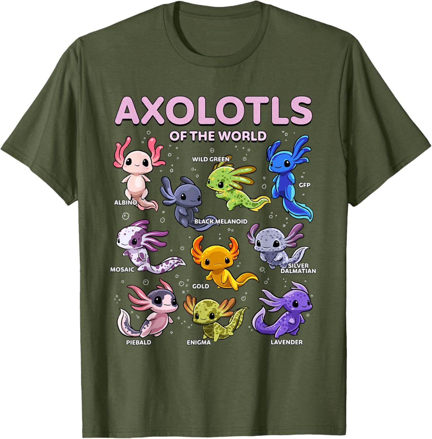 Kawaii Axolotl T-Shirt for Animal Lovers | Cute Axolotls of the World - 24