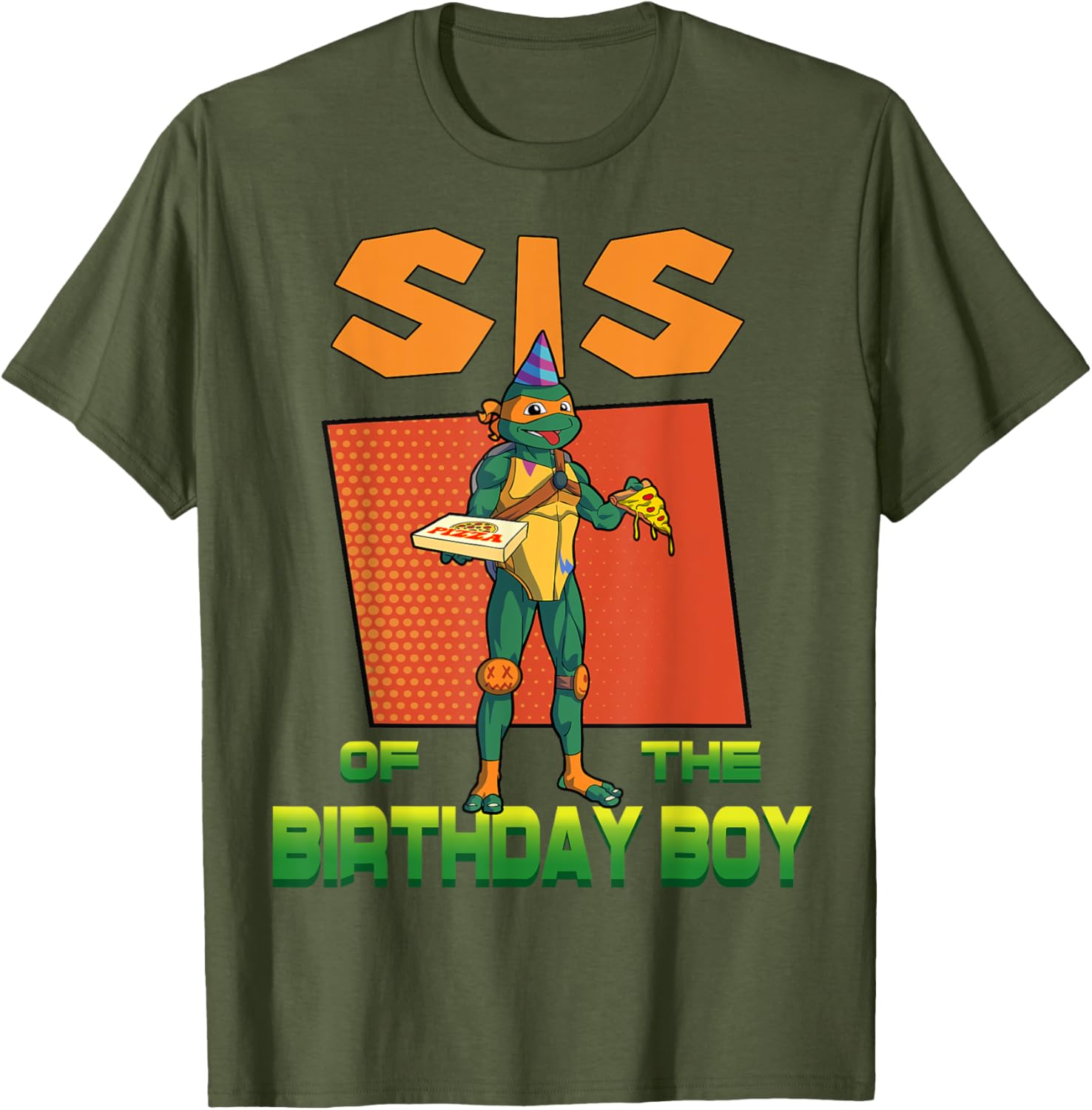 Mademark Teenage Mutant Ninja Turtles Mikey Pizza Birthday Party T-Shirt - 6