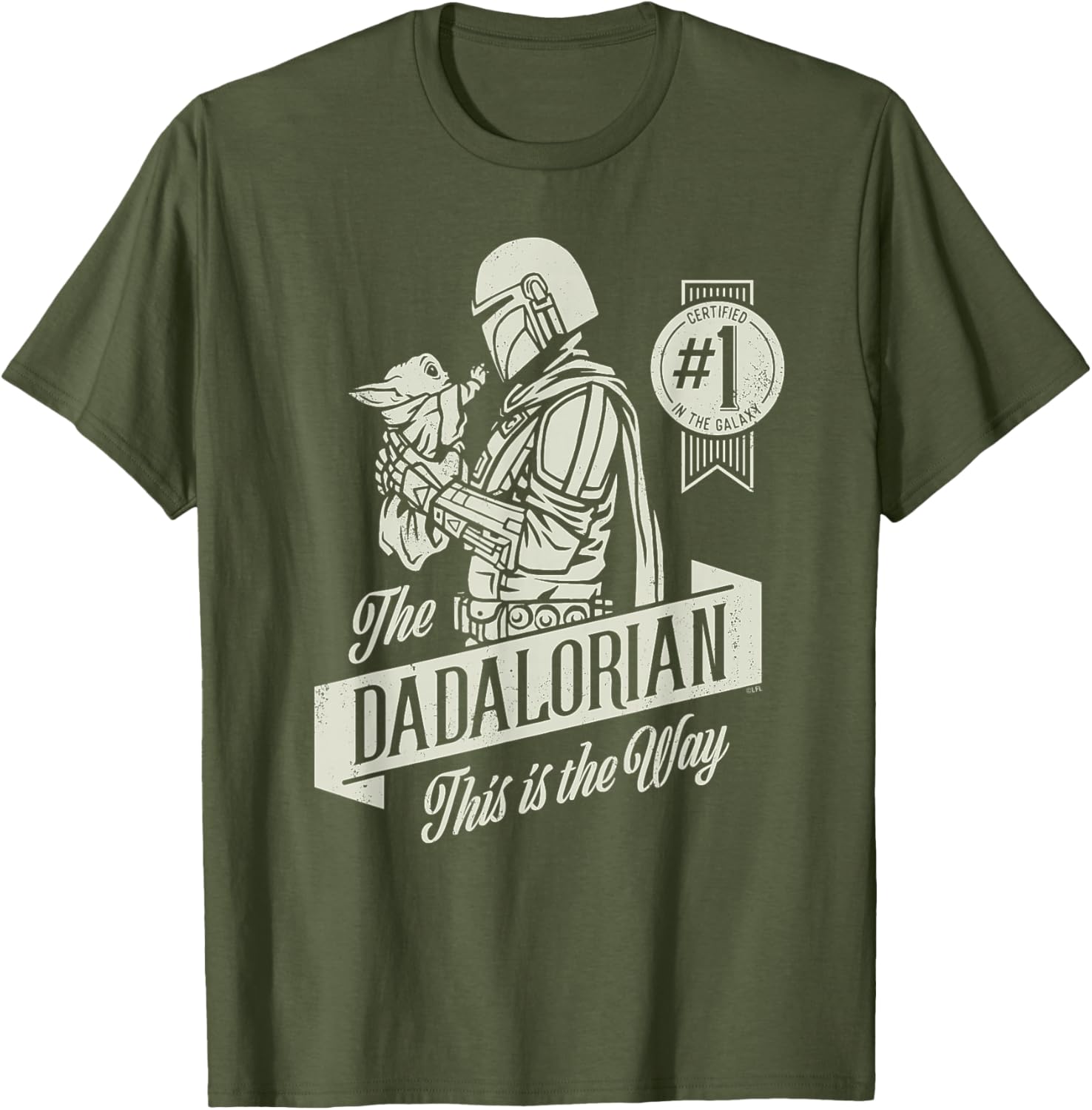Star Wars Mandalorian Grogu Dadalorian Father's Day T-Shirt for Dads - 14