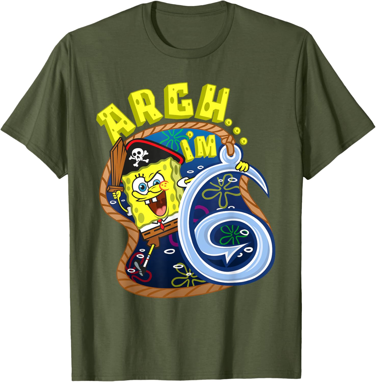 Mademark SpongeBob SquarePants Pirate Theme T-Shirt for 6th Birthday - 5