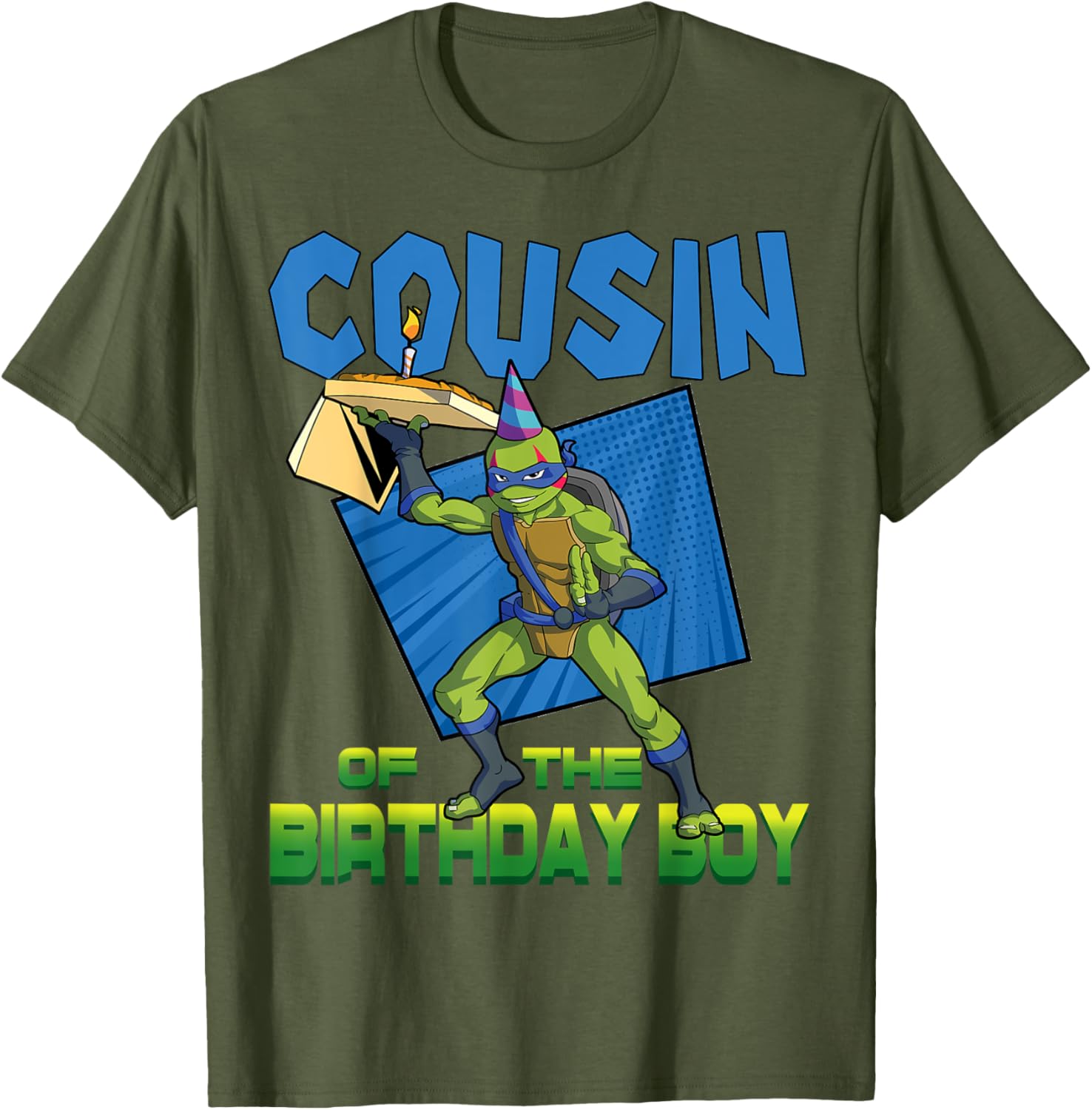 Leo Cousin of the Birthday Boy Pizza Party T-Shirt for TMNT Fans - 8