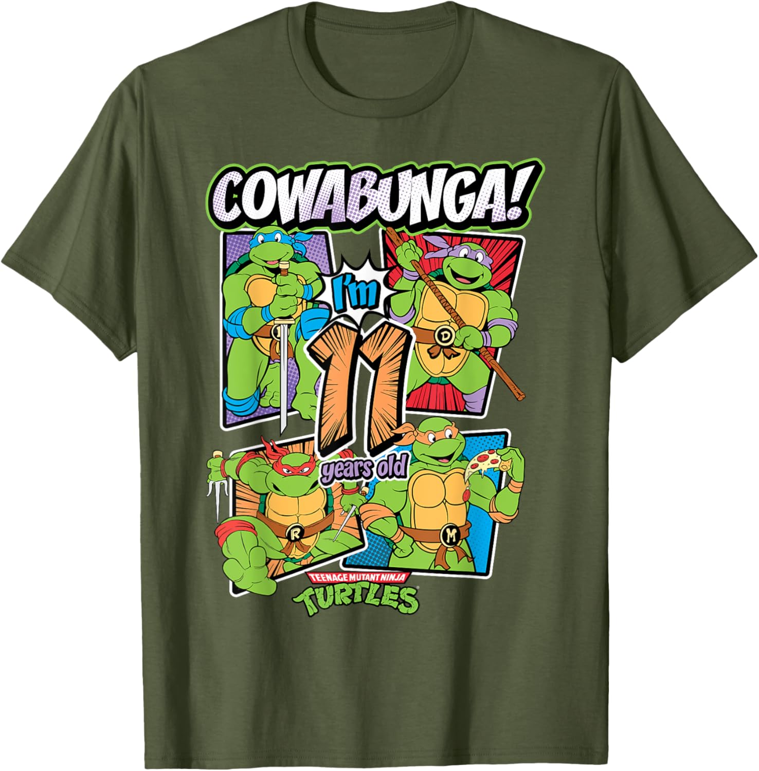 Mademark TMNT Cowabunga I'm 11 Years Old T-Shirt for Kids - 7