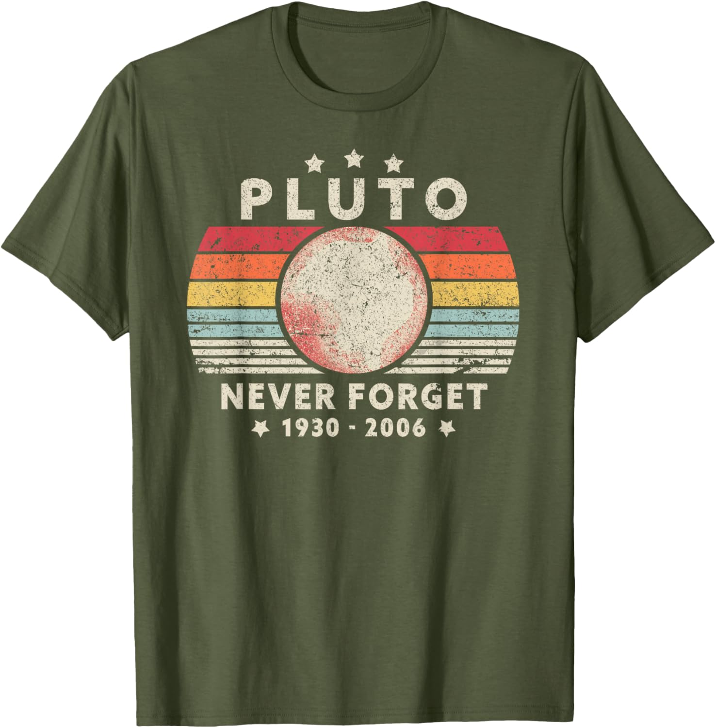 Never Forget Pluto Retro Space Science T-Shirt for Fun Loving Nerds - 9