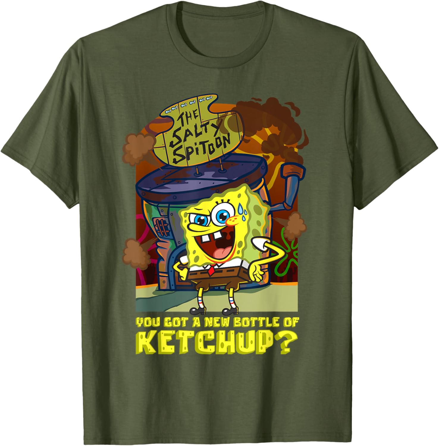 Mademark SpongeBob Salty Spitoon Ketchup Fun T-Shirt for Fans - 14