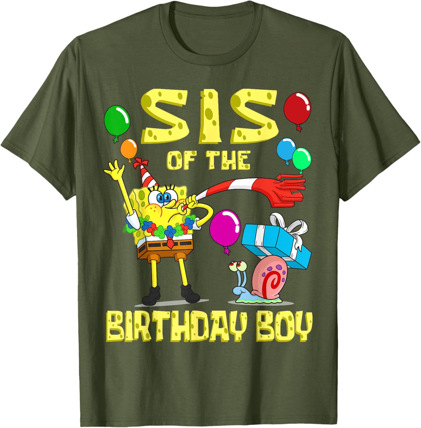 Mademark SpongeBob Sister of the Birthday Boy Party T-Shirt for Kids - 10