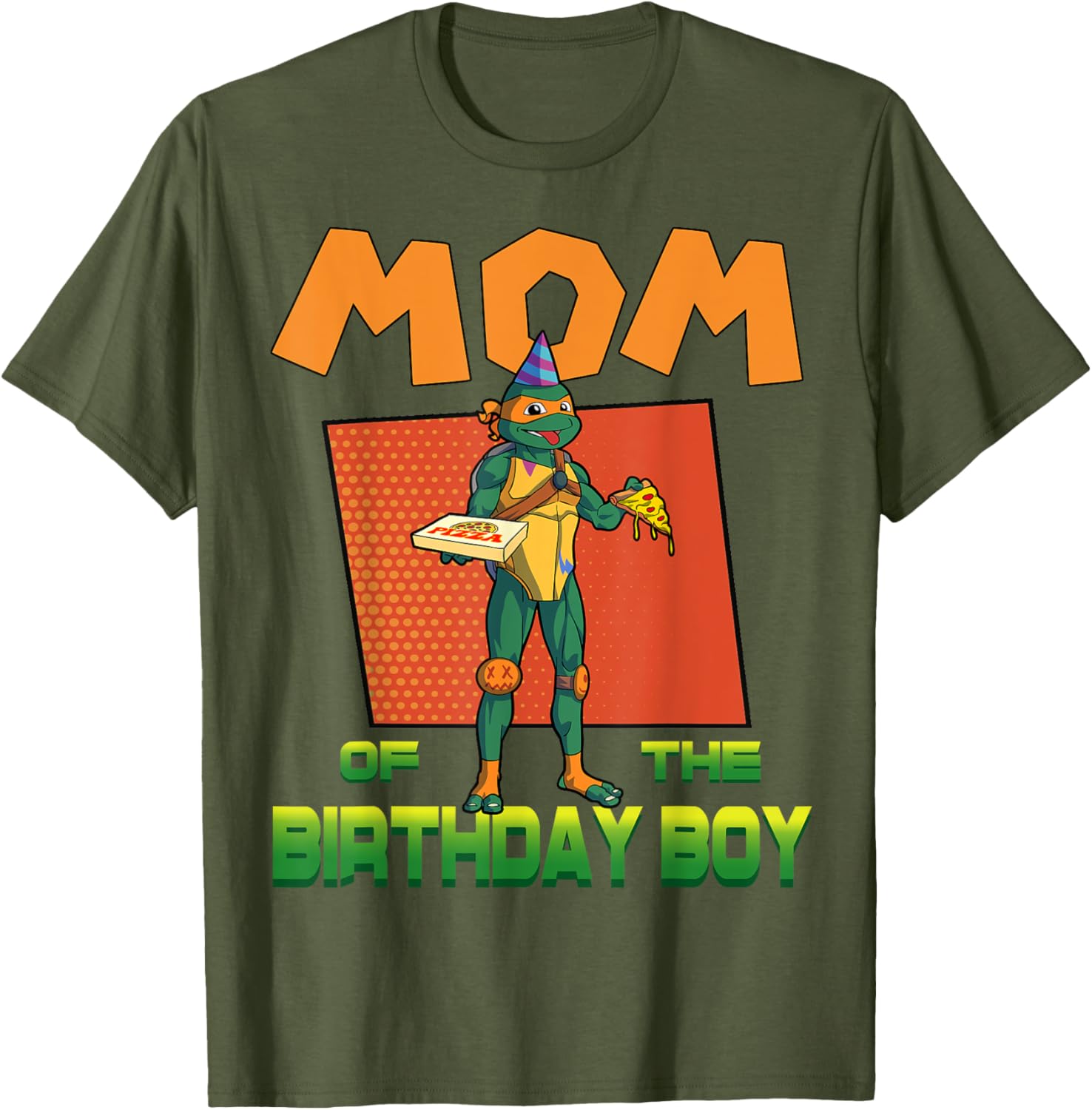 Mademark Teenage Mutant Ninja Turtles Mikey Birthday Pizza Party T-Shirt - 20