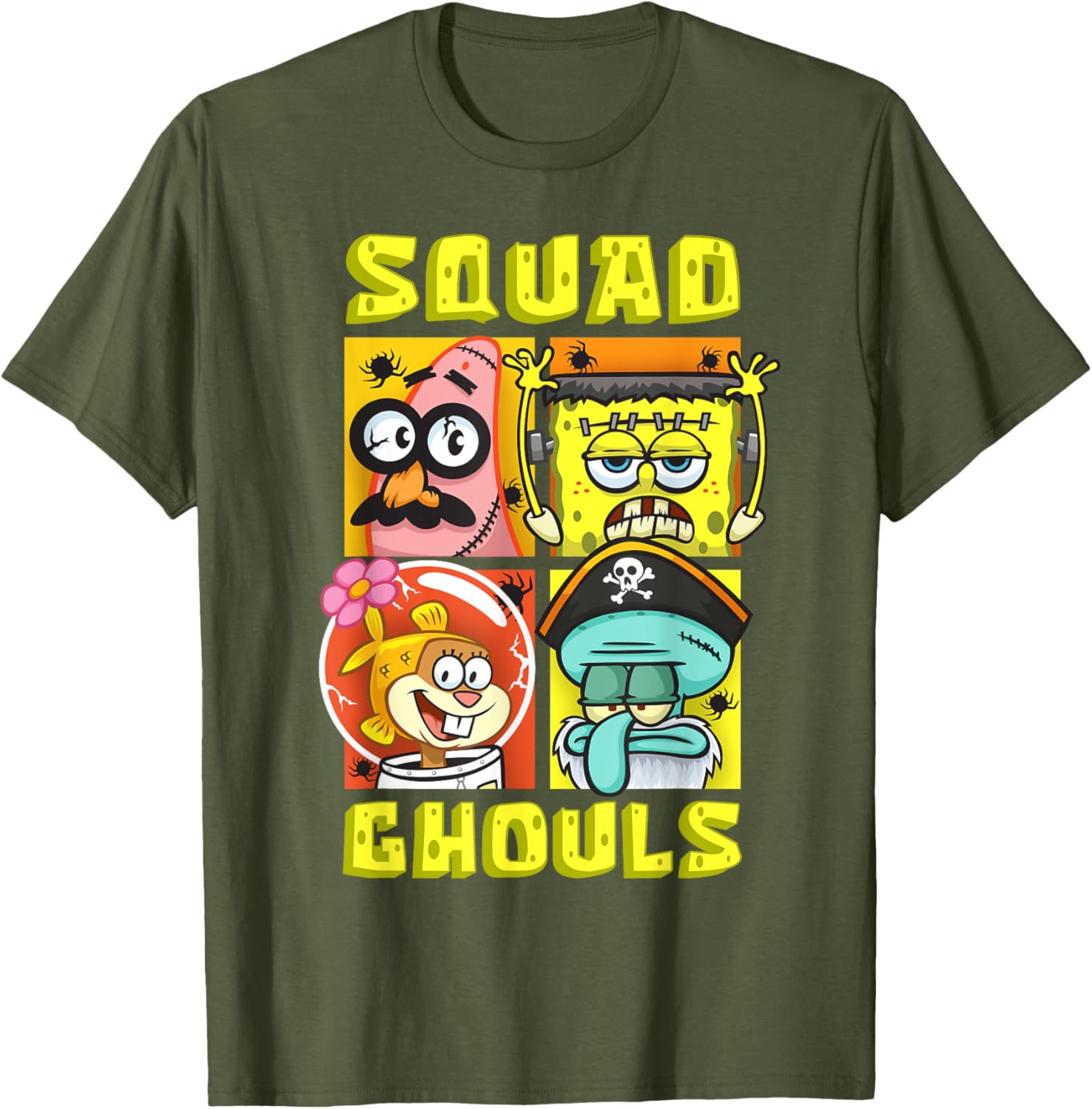 Mademark SpongeBob Halloween Squad T-Shirt with Patrick, Squidward & Sandy - 10