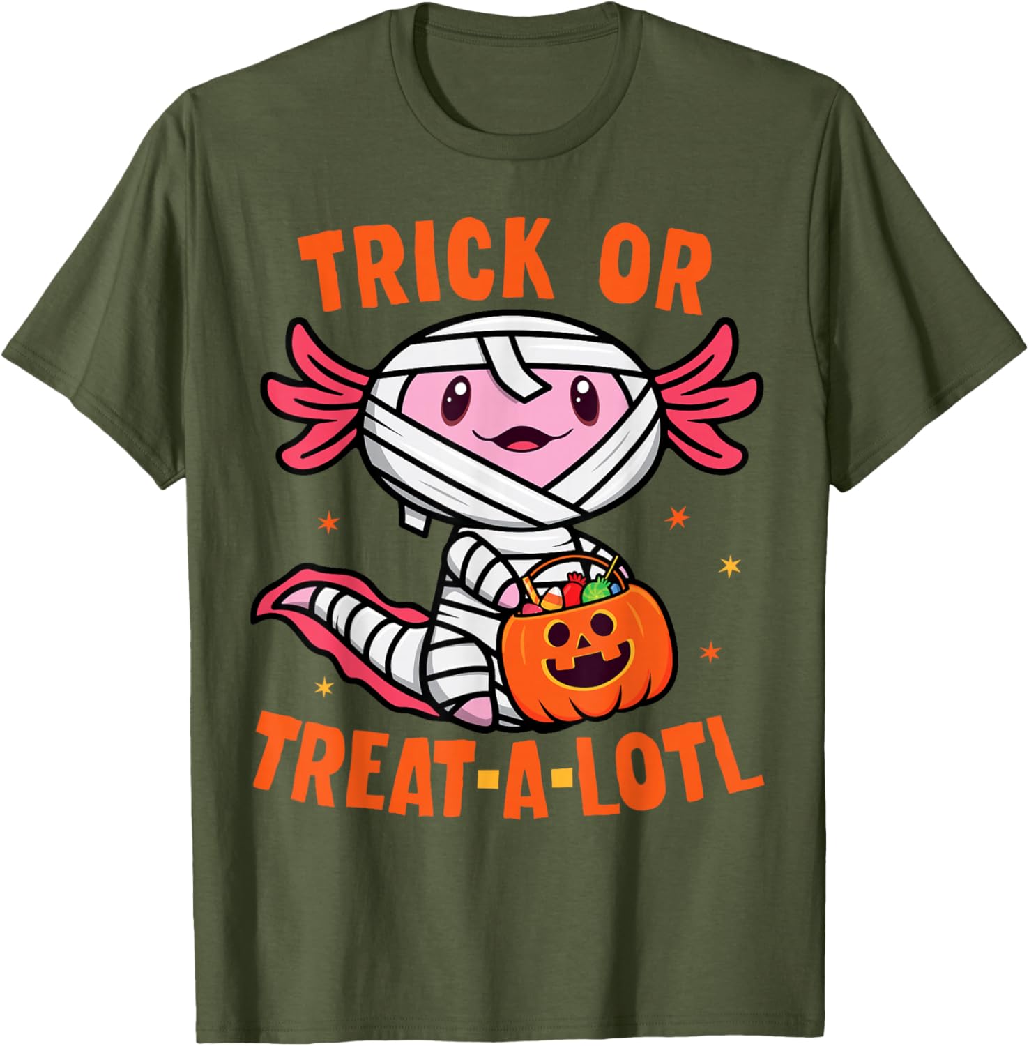 Trick or Treat Axolotl Halloween Costume T-Shirt for Toddlers and Kids - 5
