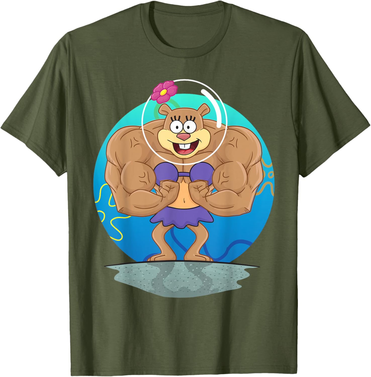 Mademark SpongeBob SquarePants Sandy Cheeks Muscle T-Shirt for Fans - 2