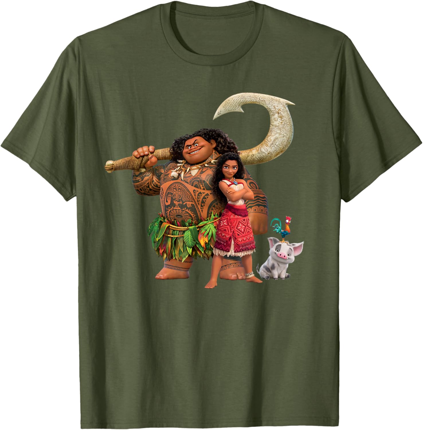 Disney Moana Adventure T-Shirt with Maui Pua Heihei for Kids - 19