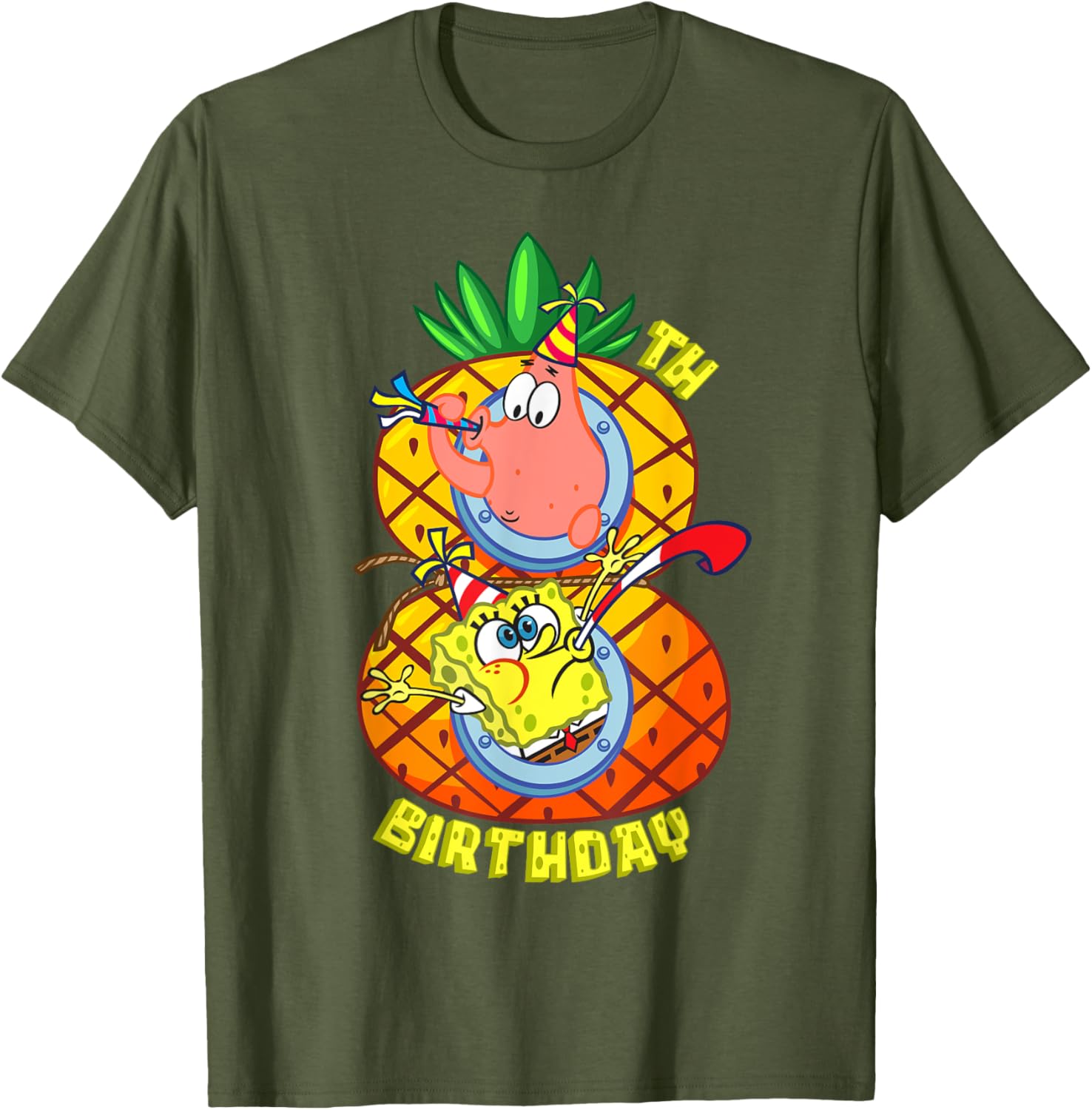 SpongeBob Patrick 8th Birthday Boy T-Shirt Fun Pineapple Design - 13