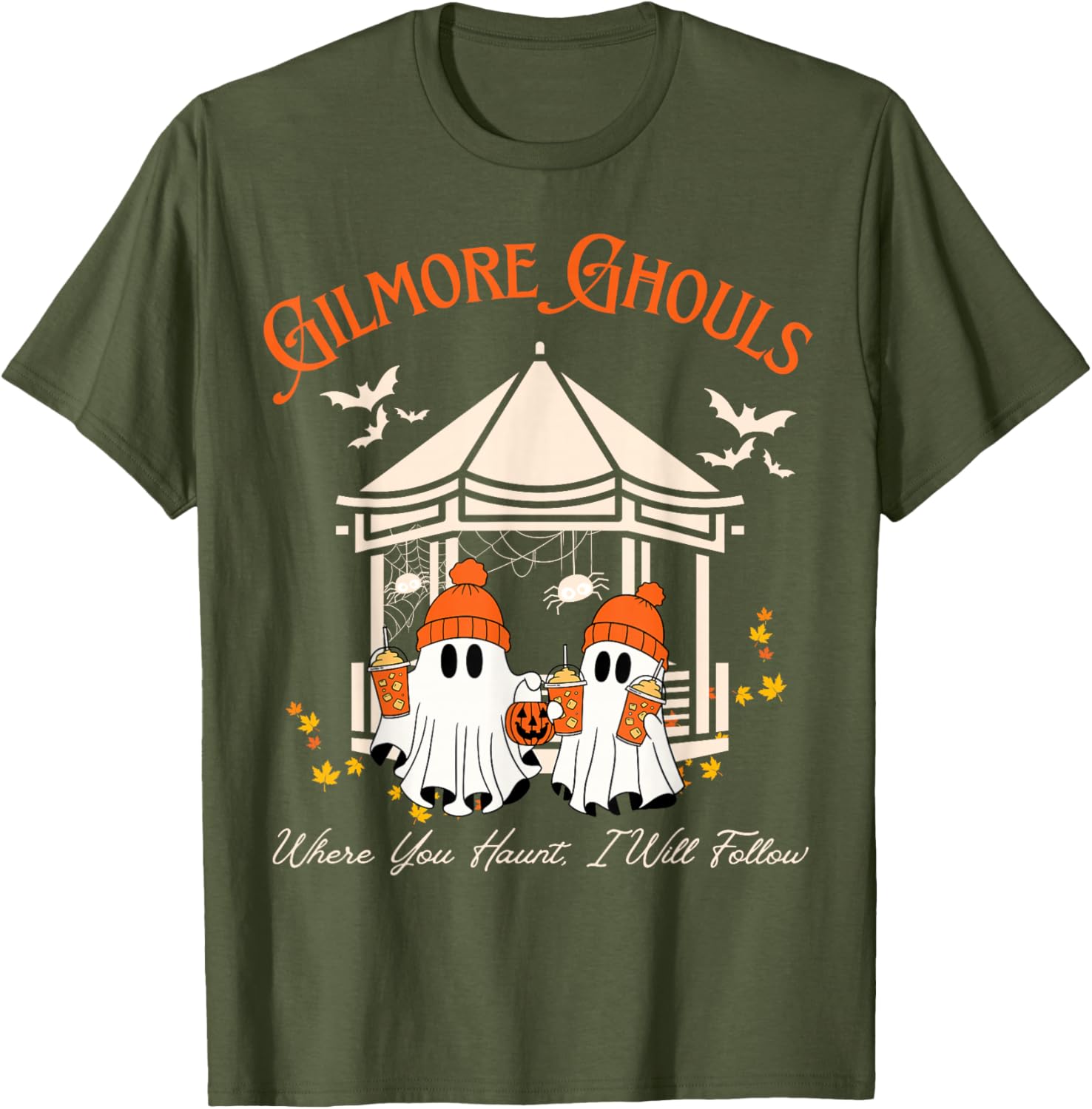 Gilmore Ghouls Fall T-Shirt Where You Haunt I Will Follow Fun Ghost Tee - 4